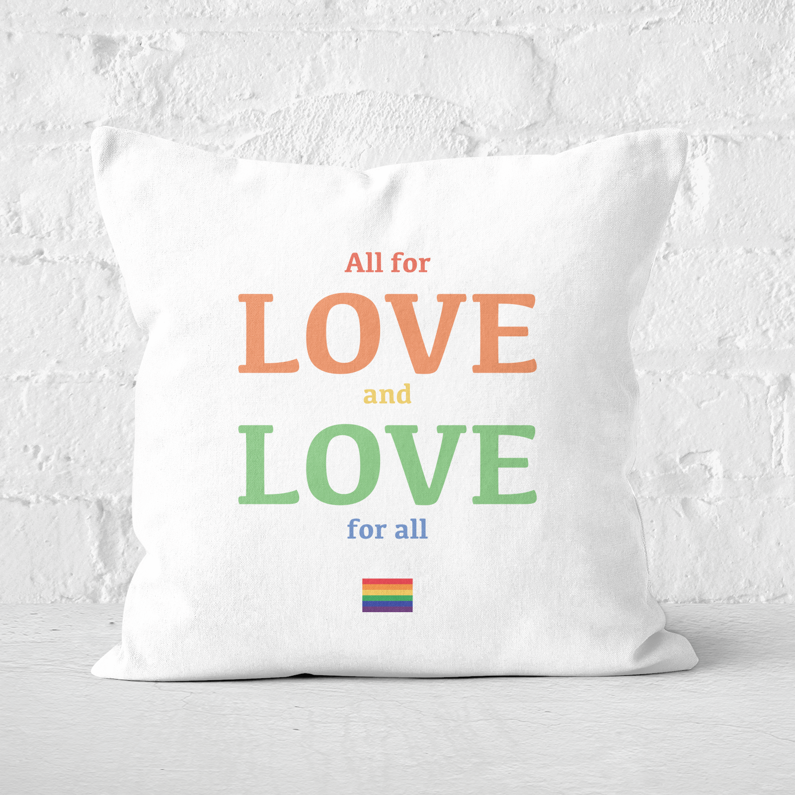 All For Love And Love For All Square Cushion - 60x60cm - Soft Touch