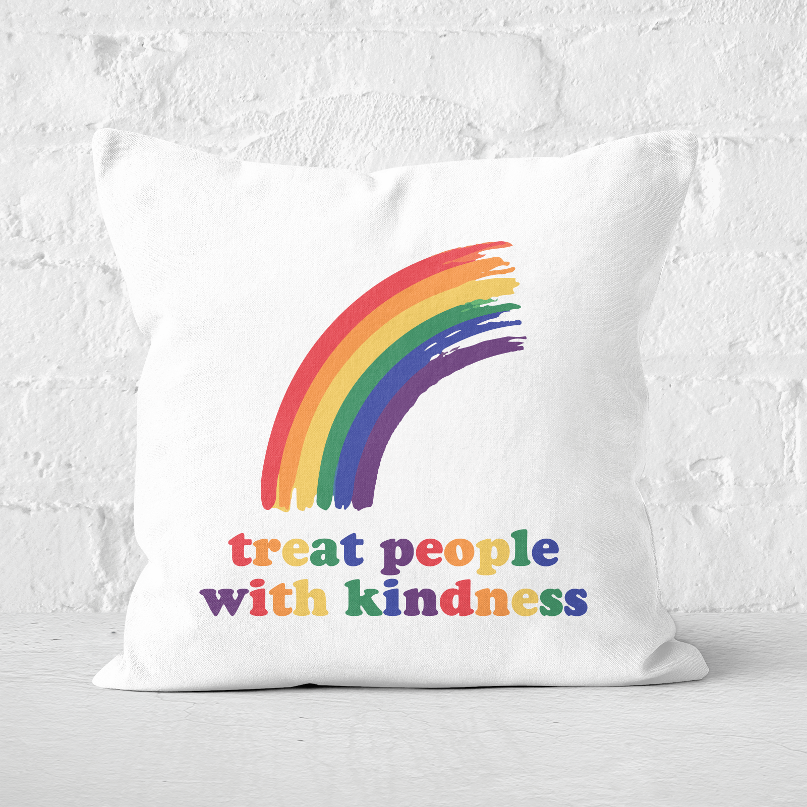 Treat People With Kindness Square Cushion - 60x60cm - Soft Touch