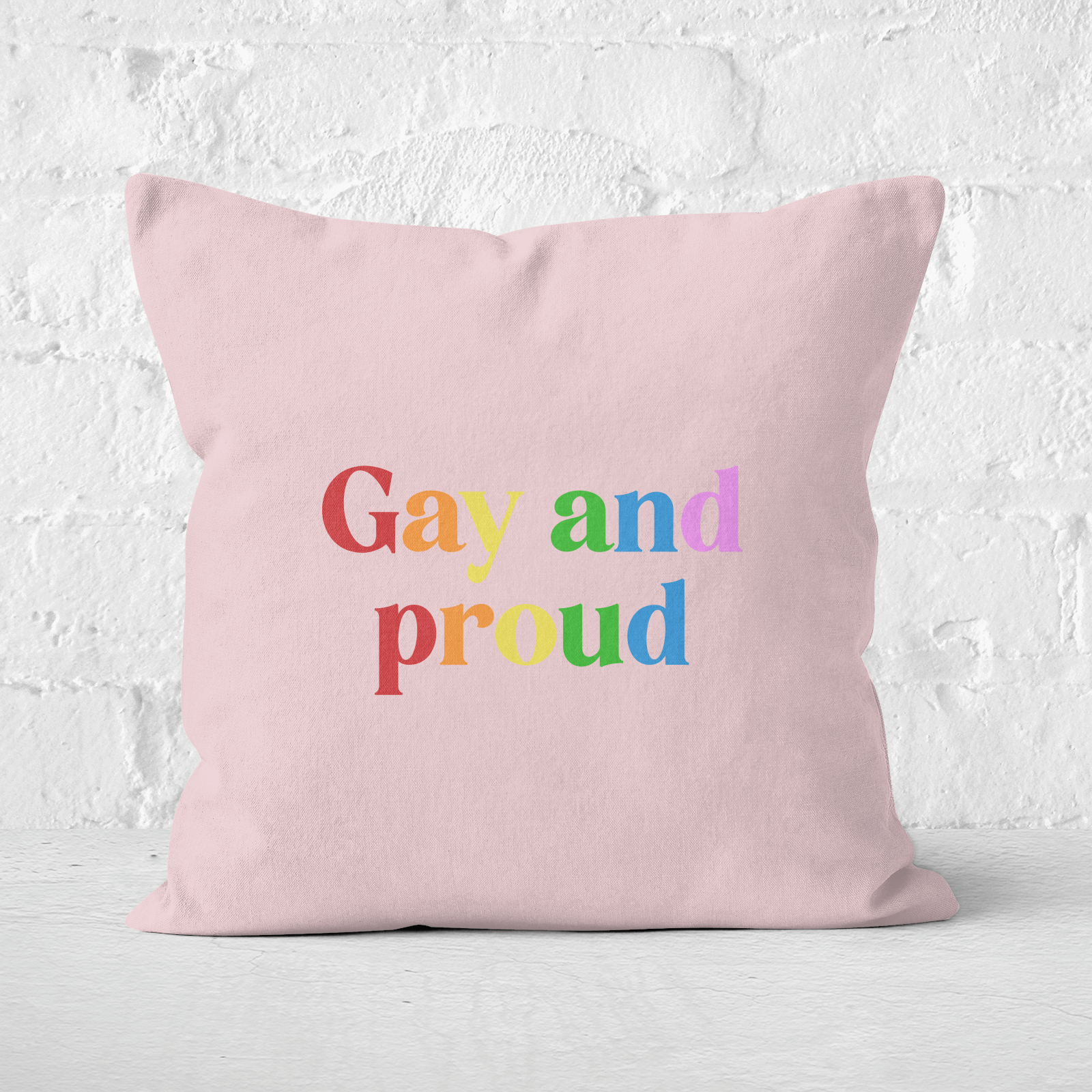 Gay And Proud Square Cushion - 60x60cm - Soft Touch