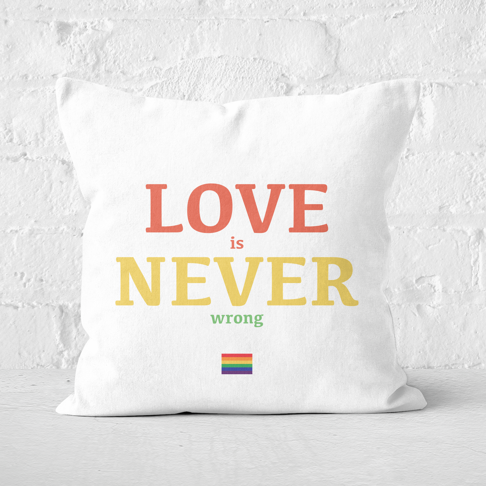 Love Is Never Wrong Square Cushion - 60x60cm - Soft Touch