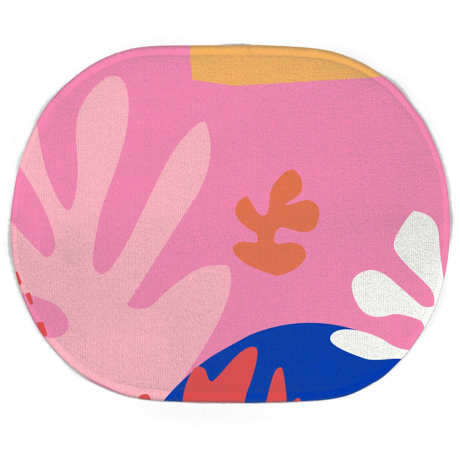 Colourful Abstract Oval Bath Mat