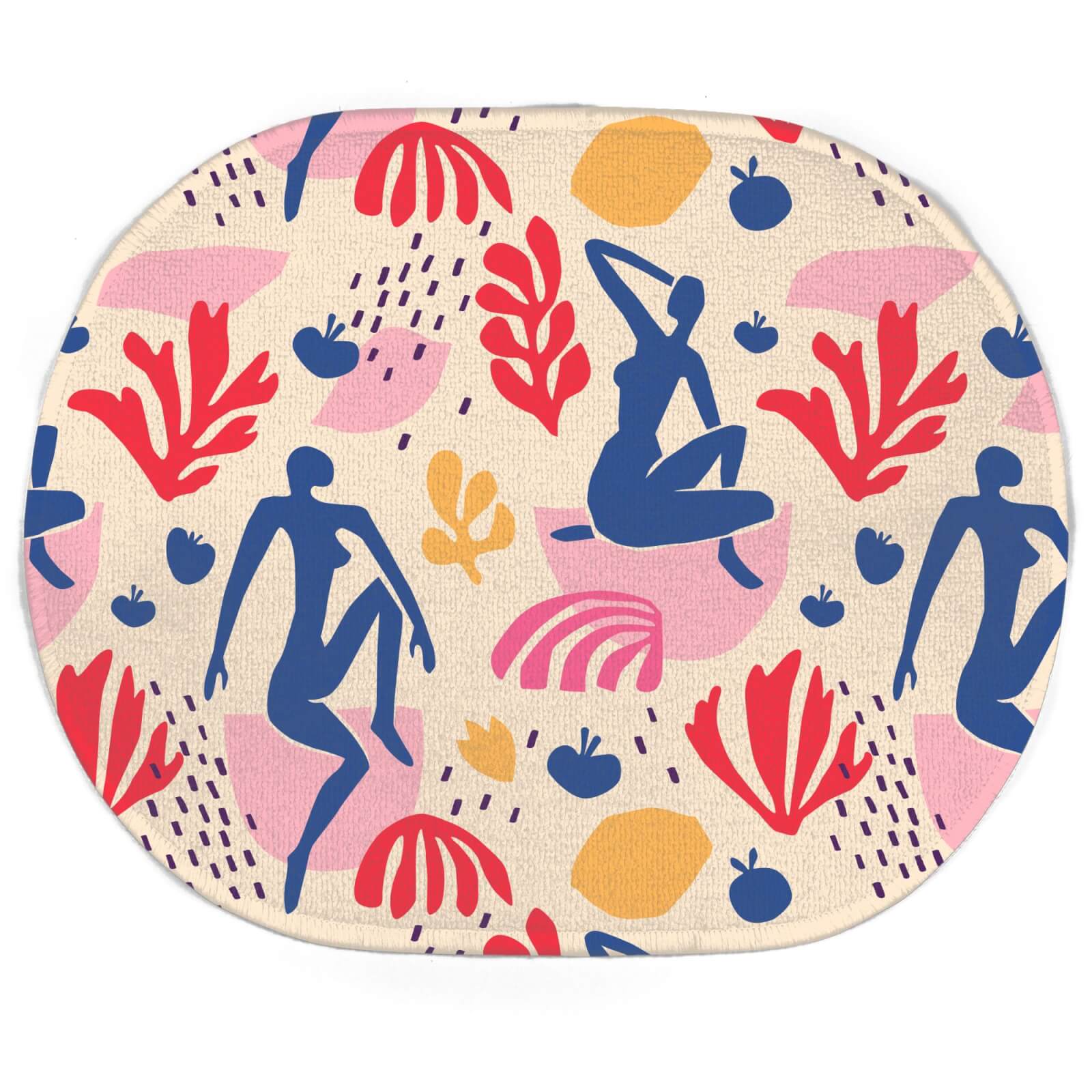 Light Tone Silhouette Oval Bath Mat