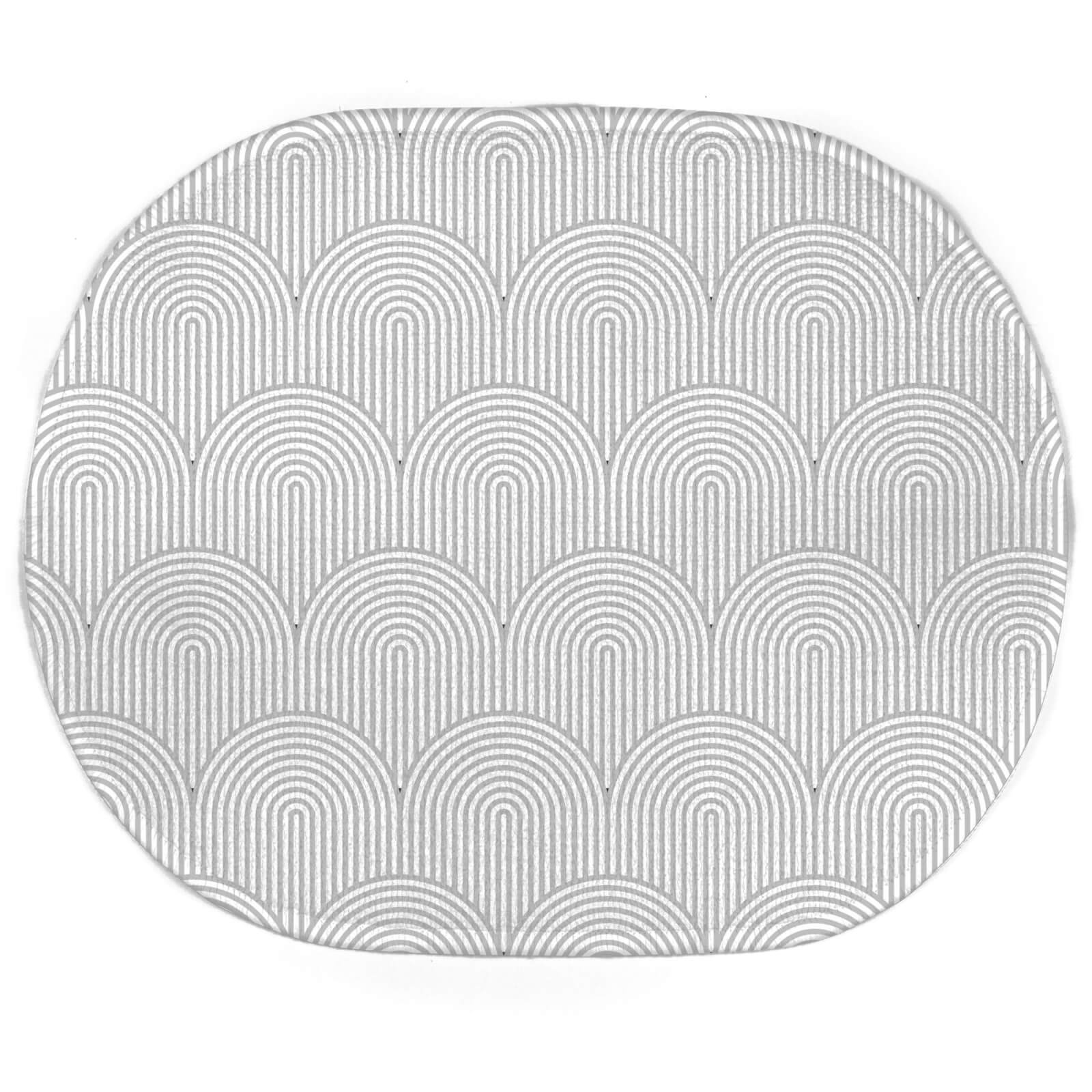 Earth Friendly Trippy Rainbow Grey Oval Bath Mat