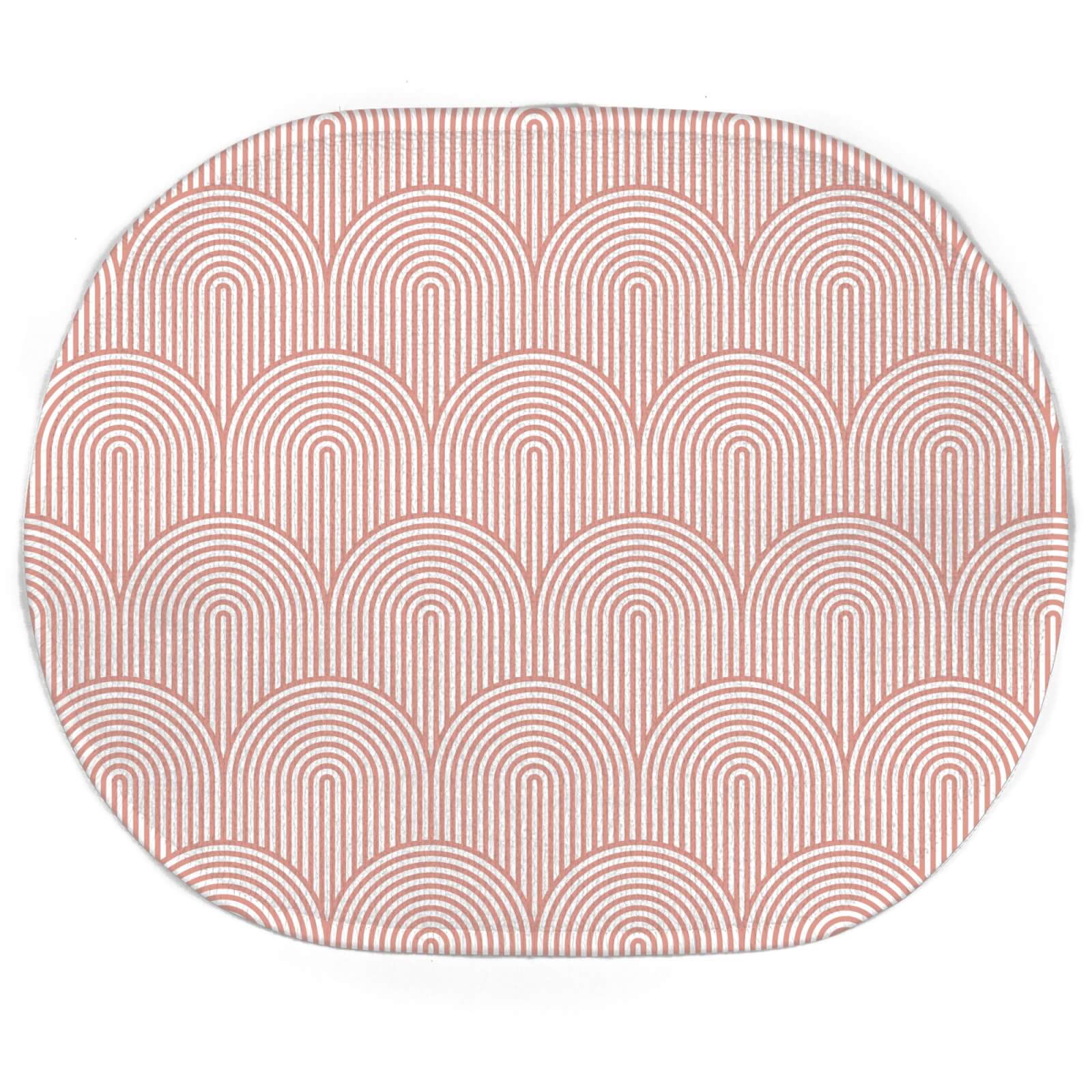 Earth Friendly Trippy Rainbow Pink Oval Bath Mat
