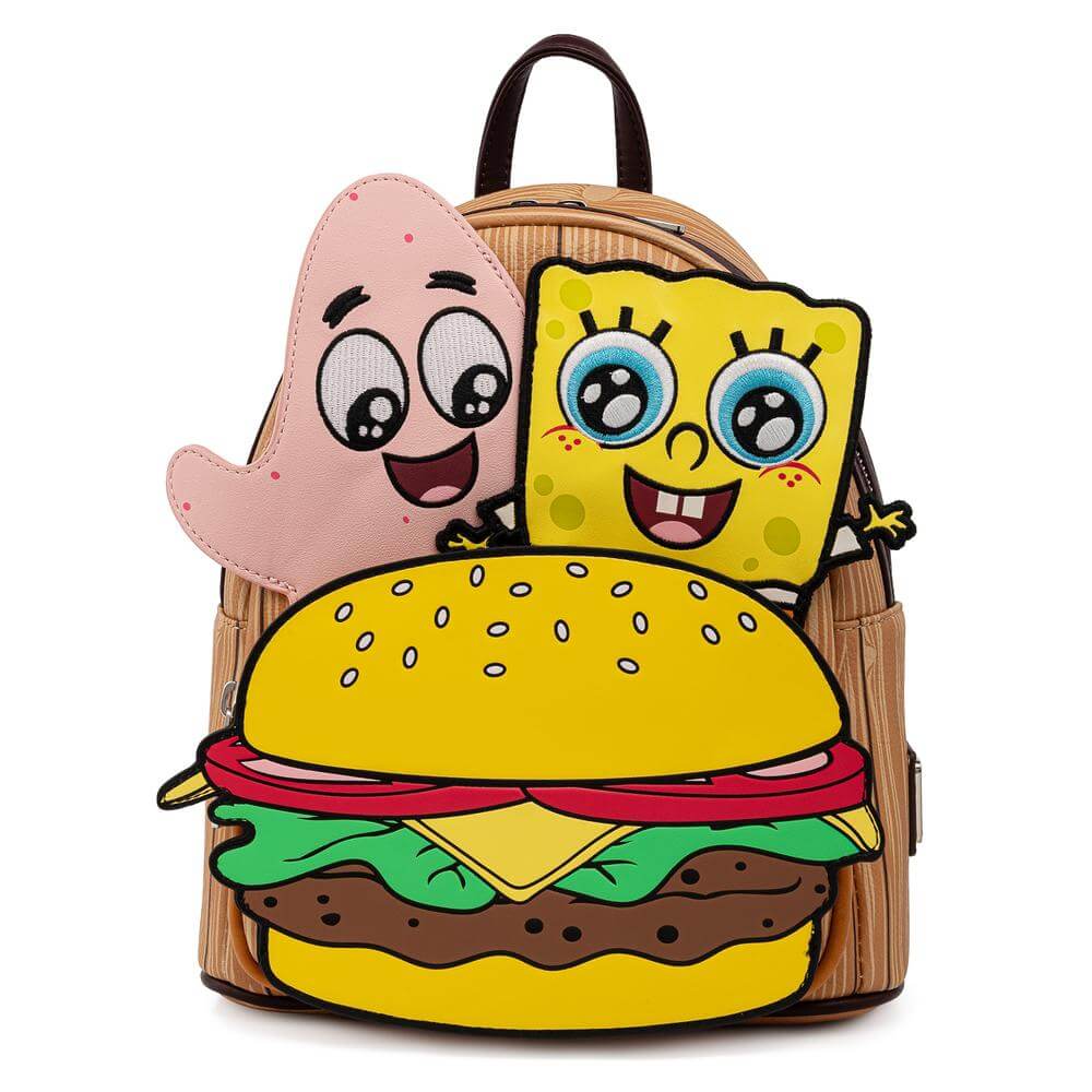 Loungefly Spongebob Crabby Patty Group Mini Backpack