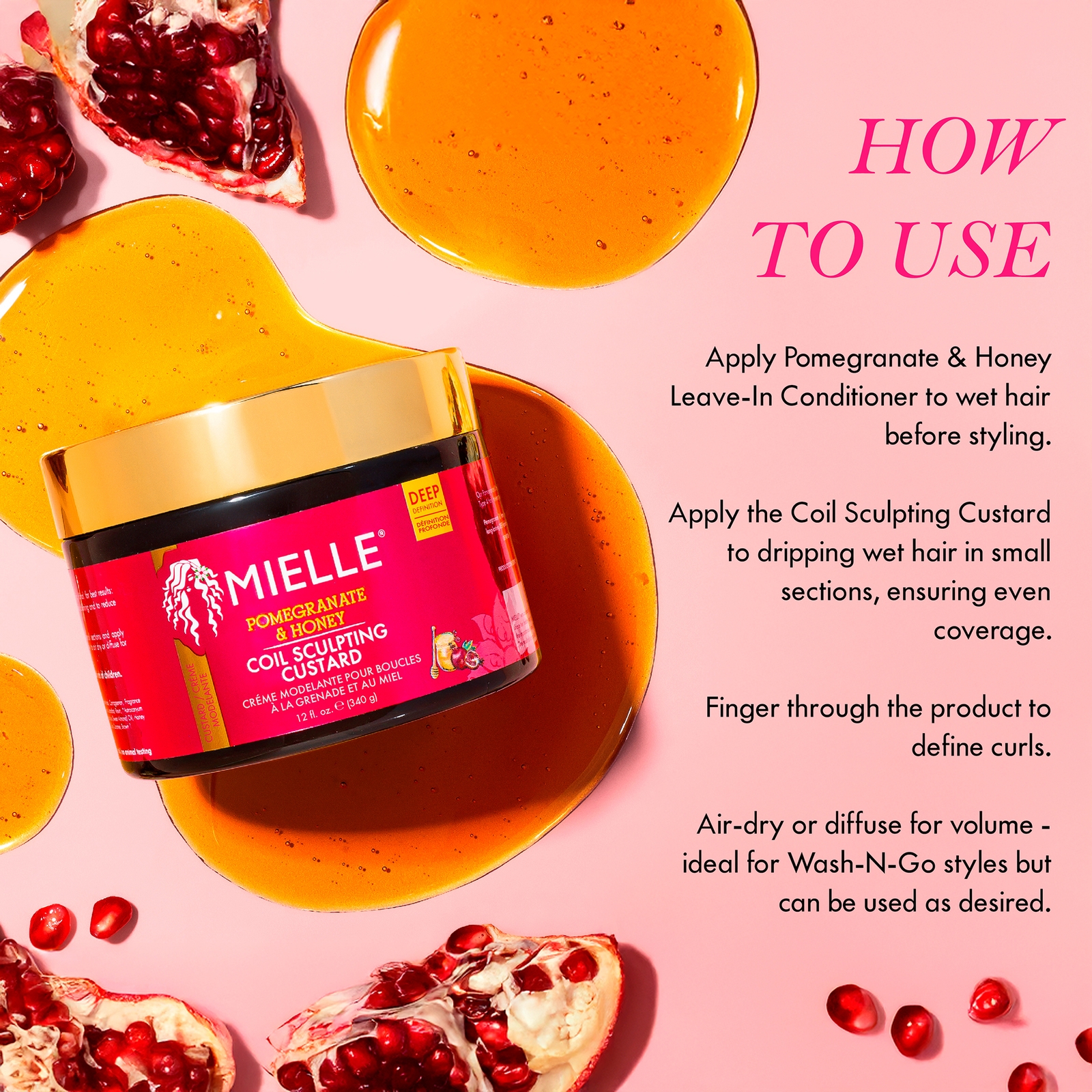 Thumbnail - Mielle Organics Pomegranate and Honey Coil Sculpting Custard 340g