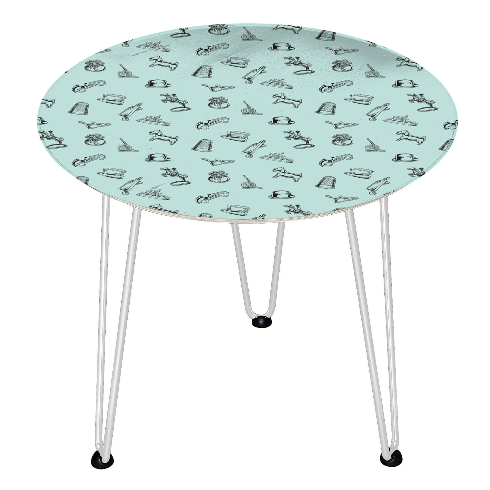 Table en bois Decorsome - Figurines Monopoly - Blanc