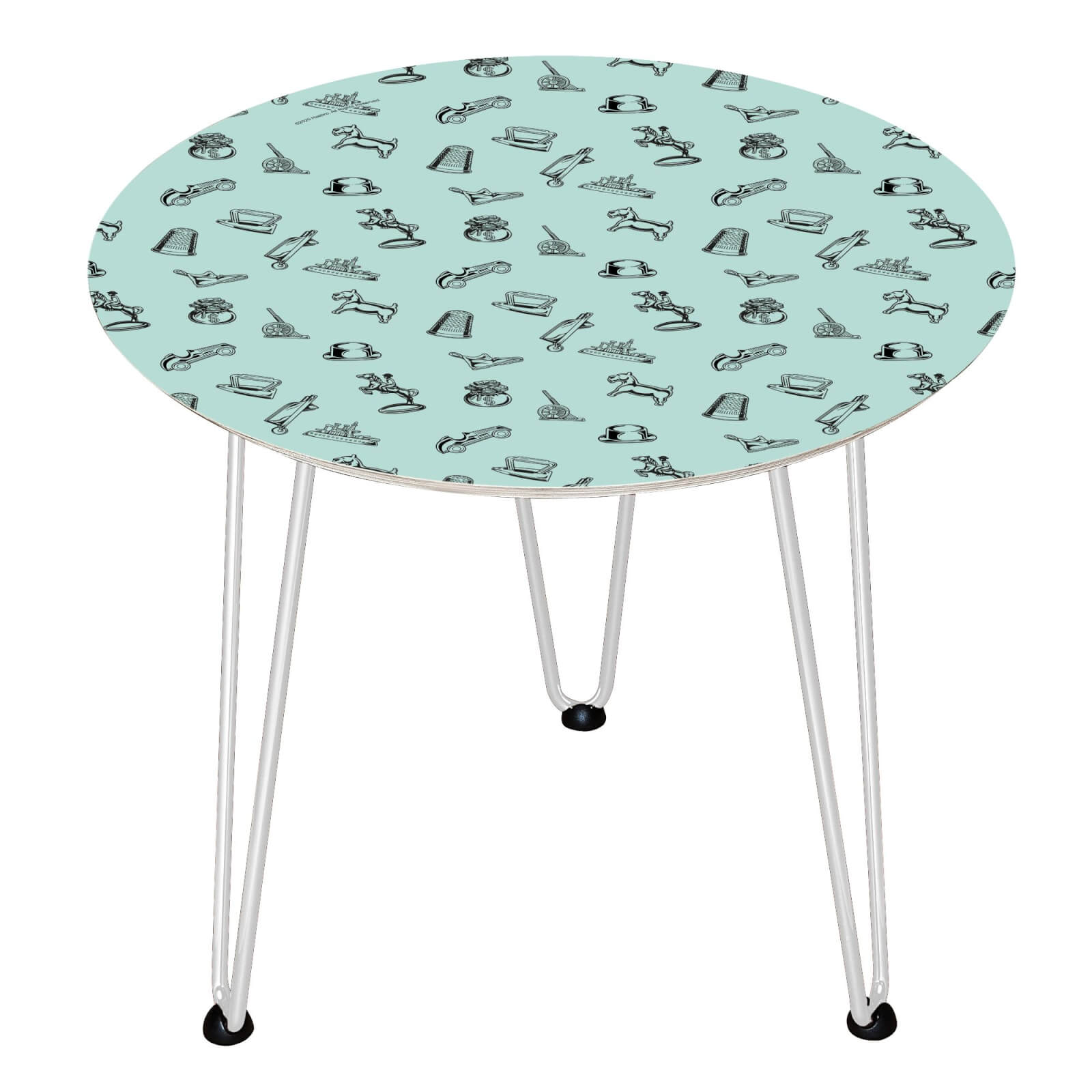 Table en bois Decorsome - Figurines Monopoly - Blanc