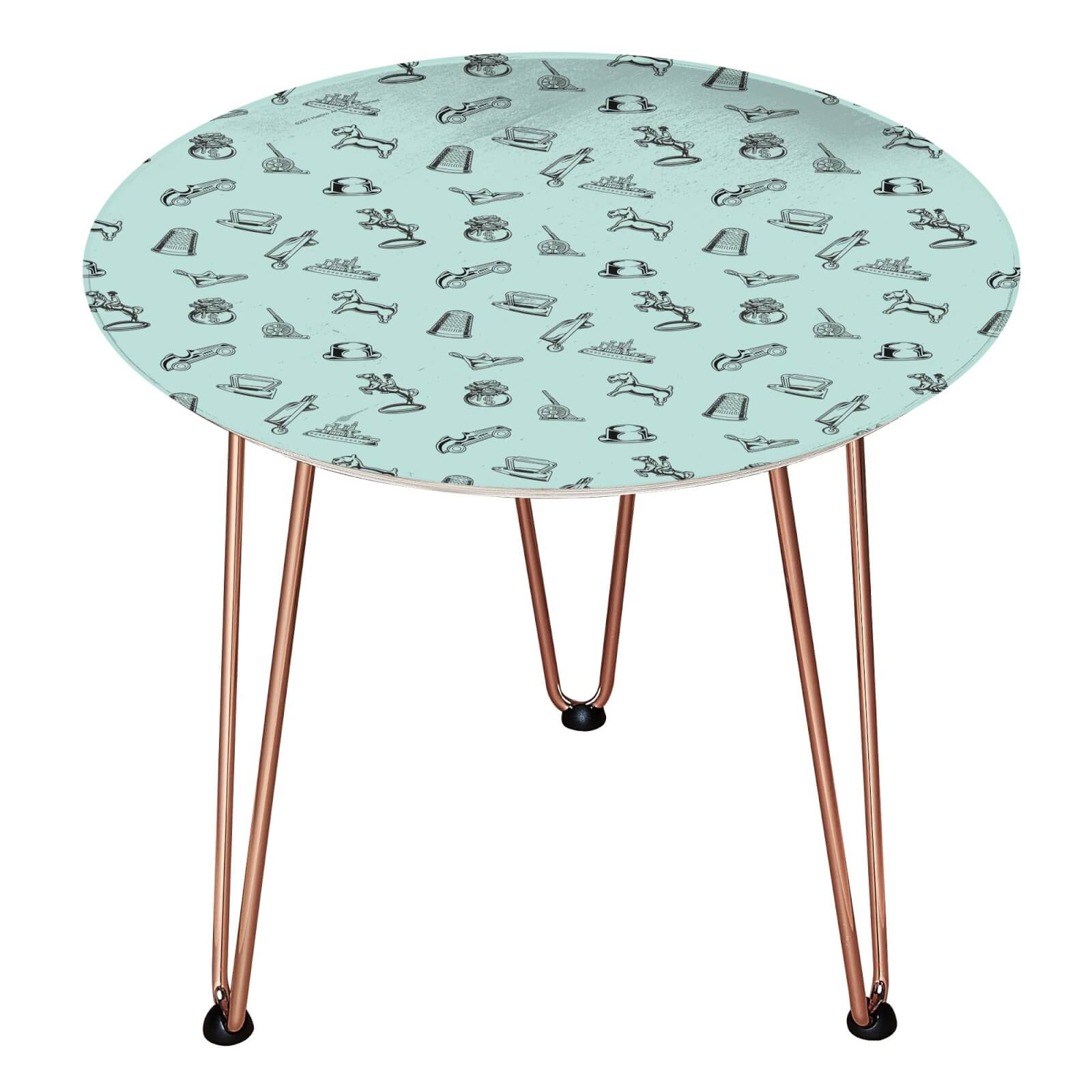 Decorsome Monopoly Figures Wooden Side Table - Rose gold