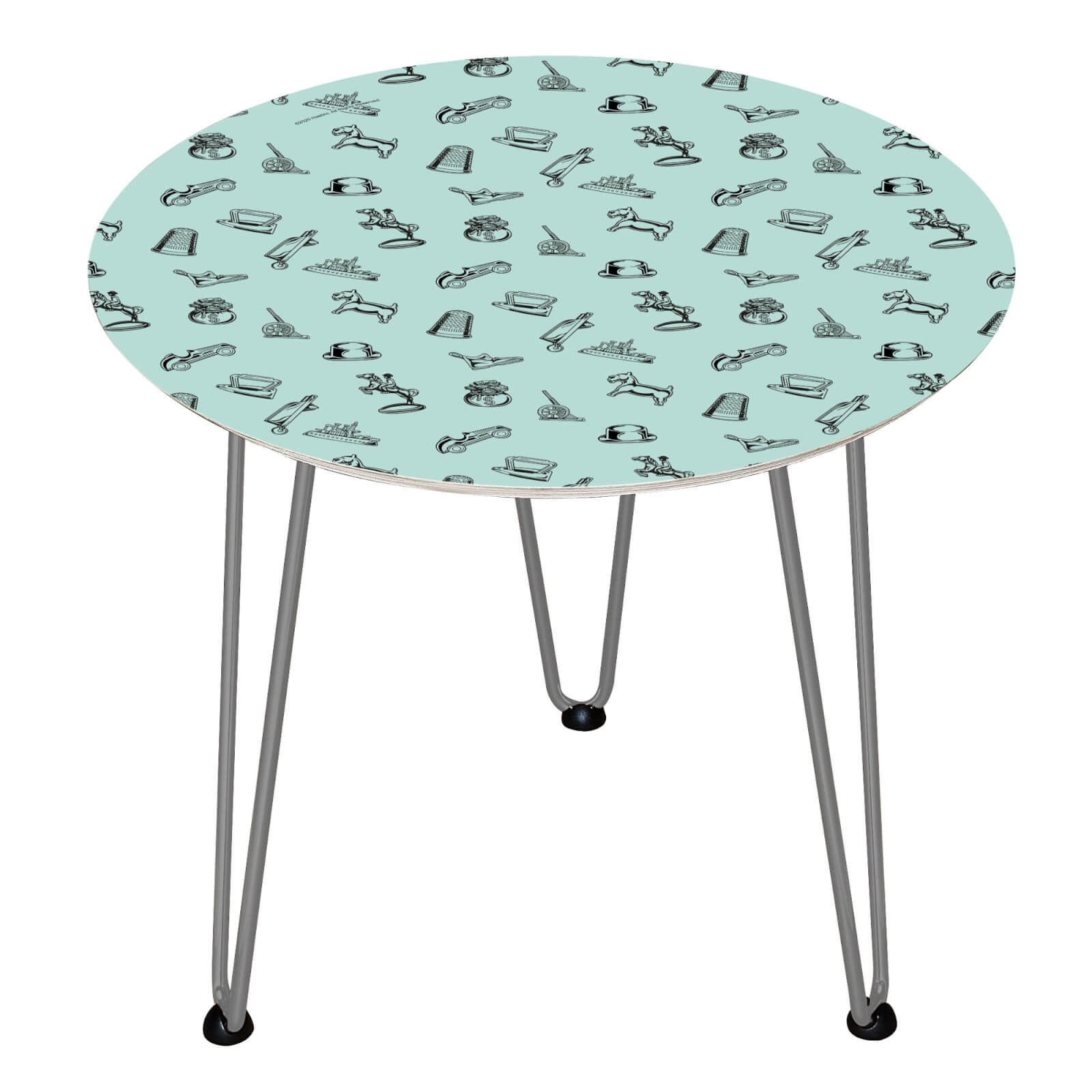 Table en bois Decorsome - Figurines Monopoly - Silver