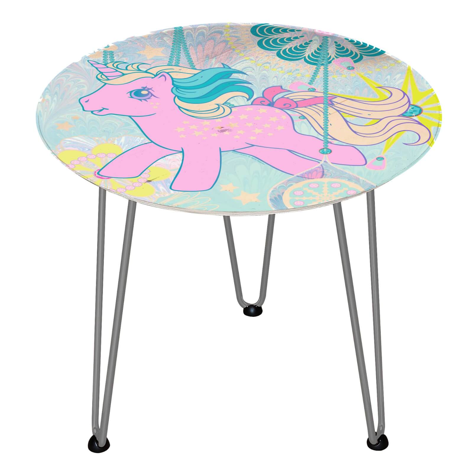 decorsome x my little pony wooden side table - silver