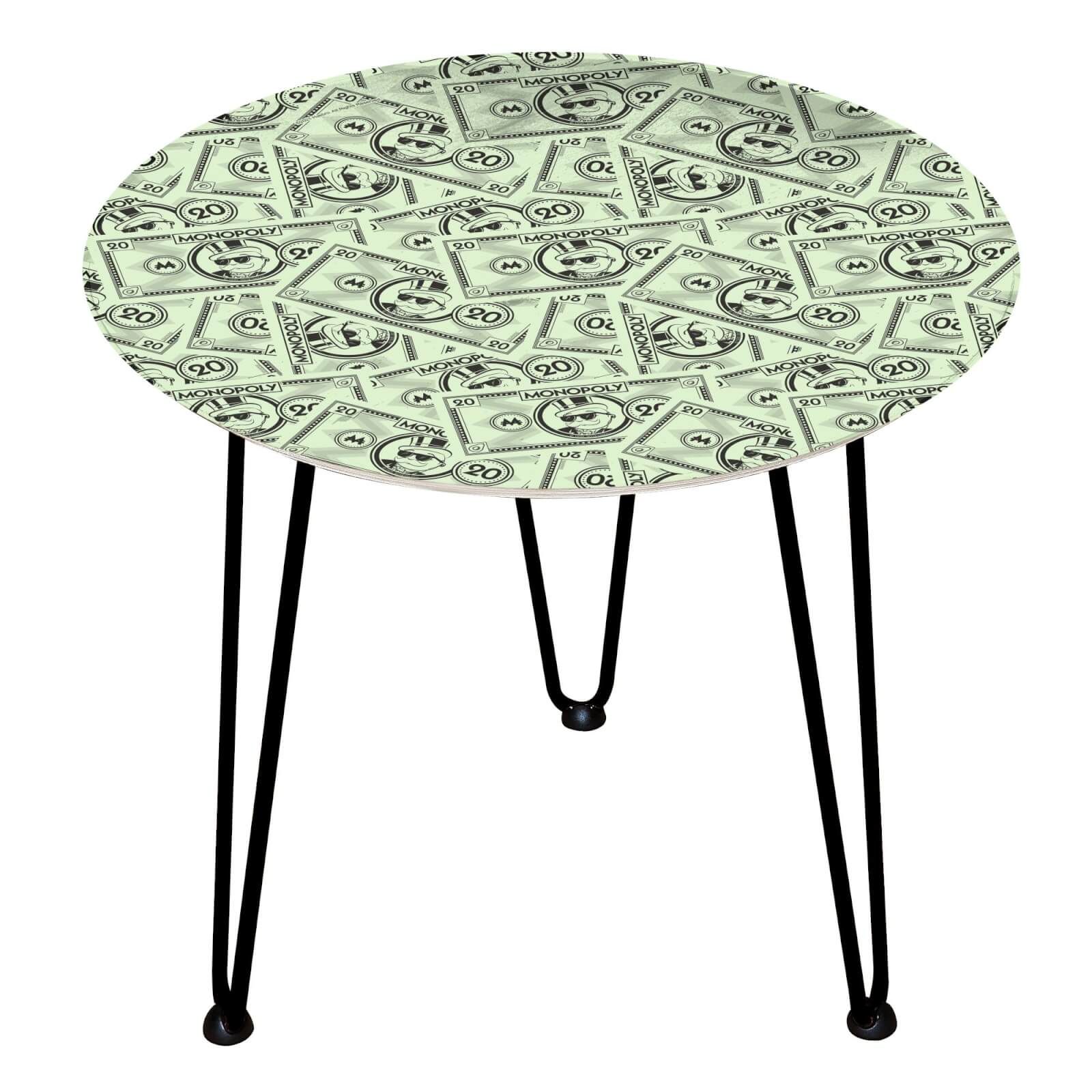 Monopoly  Decorsome Monopoly Money 20 Wooden Side Table | Schwarz