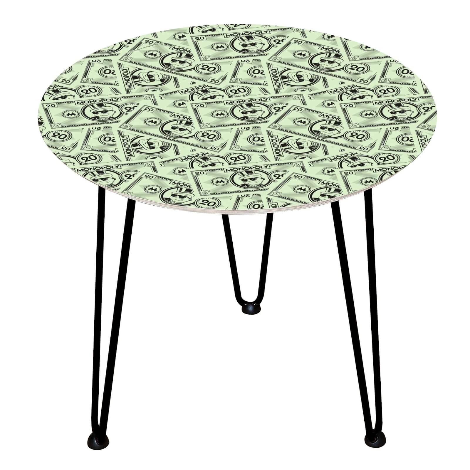 Table en bois Decorsome - Billets Monopoly - Noir