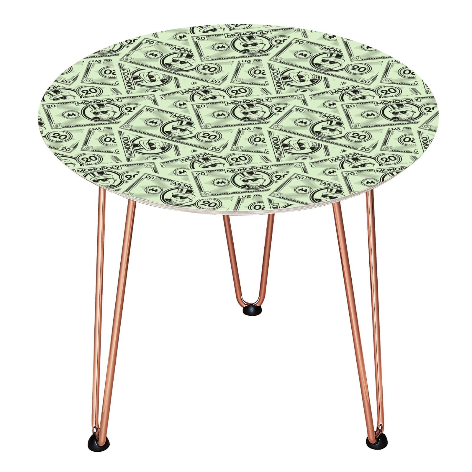Table en bois Decorsome - Billets Monopoly - Copper