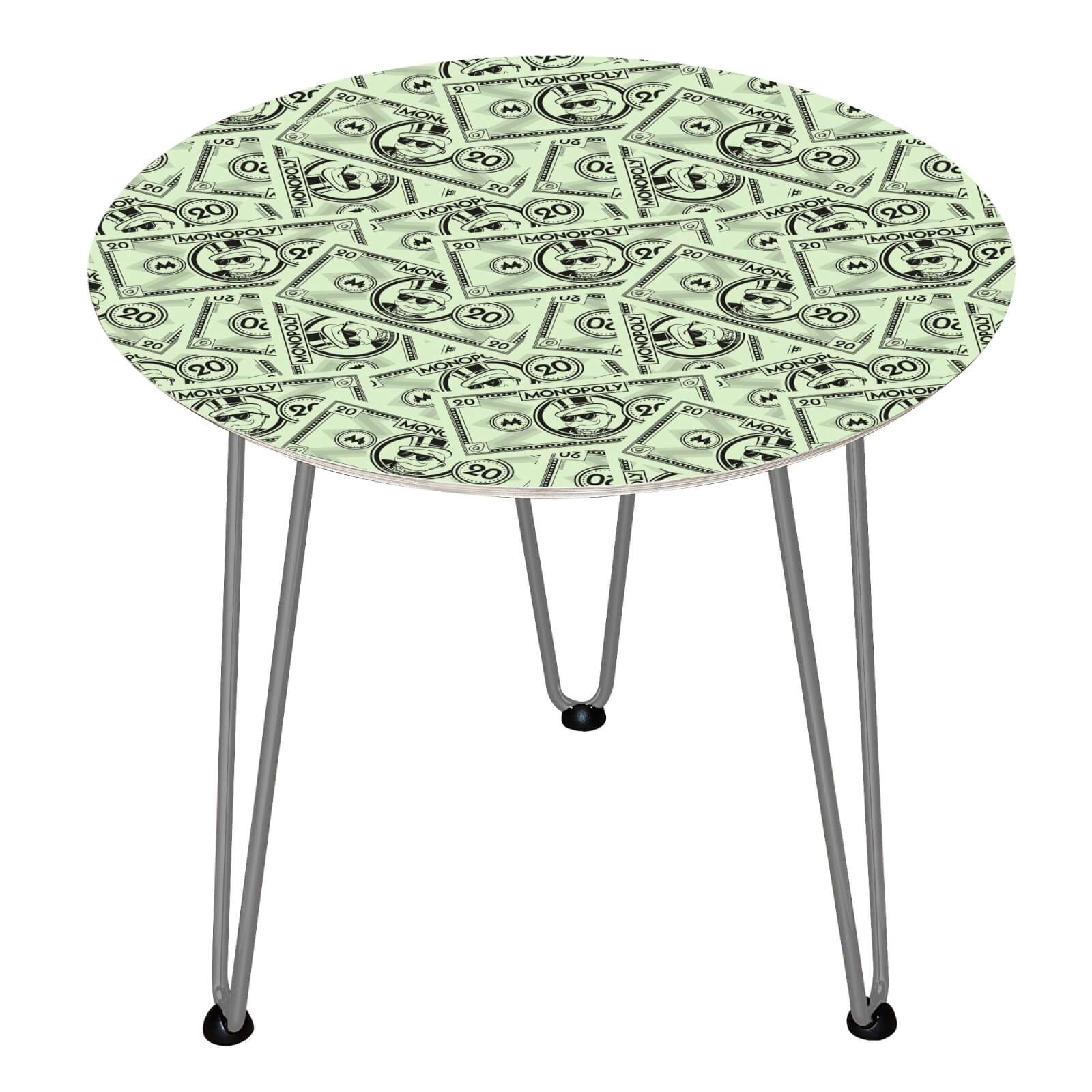 Table en bois Decorsome - Billets Monopoly - Silver
