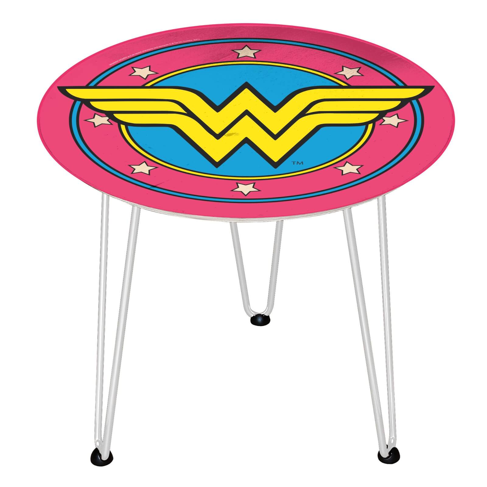 Decorsome DC Wonder Woman Wooden Side Table - White