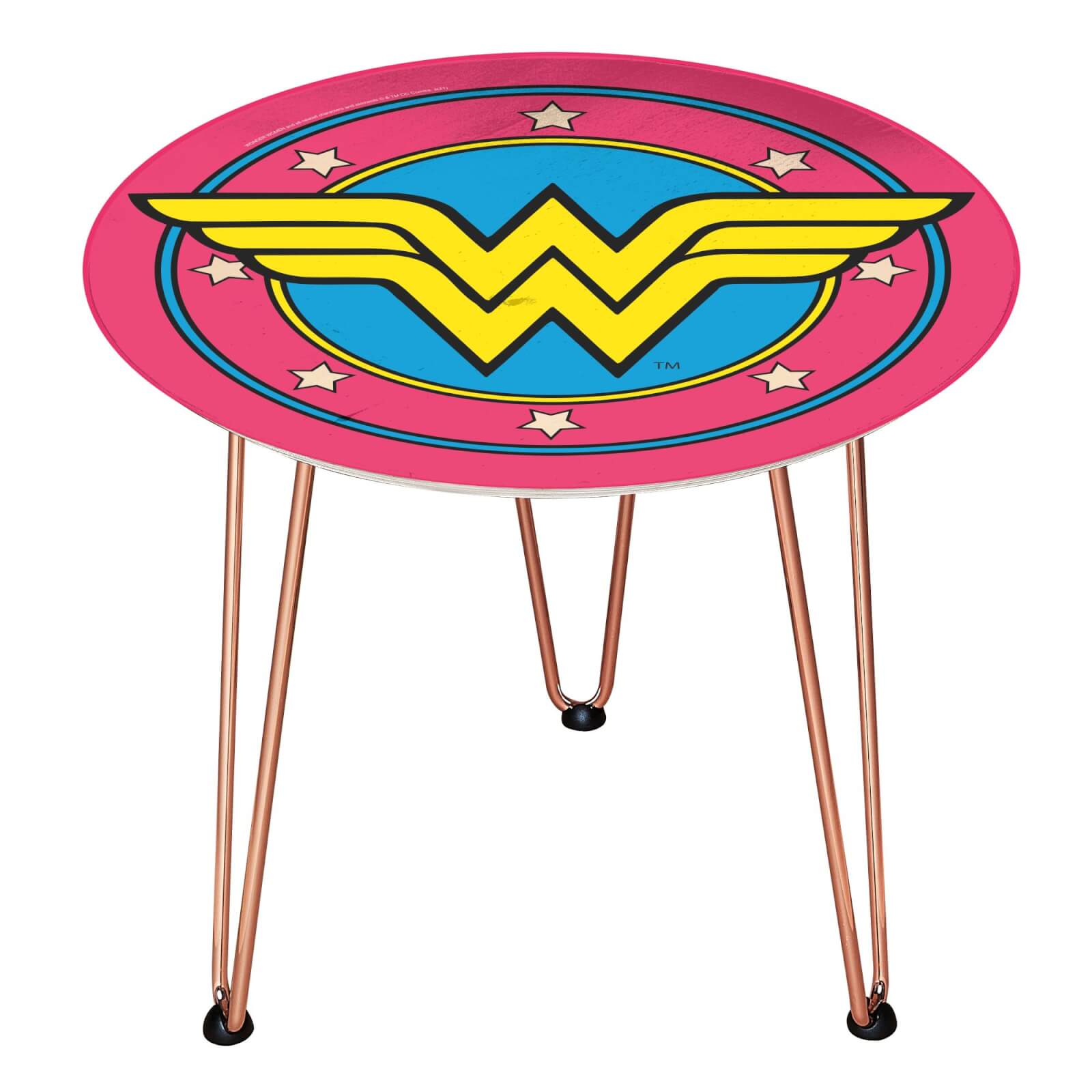 Decorsome DC Wonder Woman Wooden Side Table - Gold