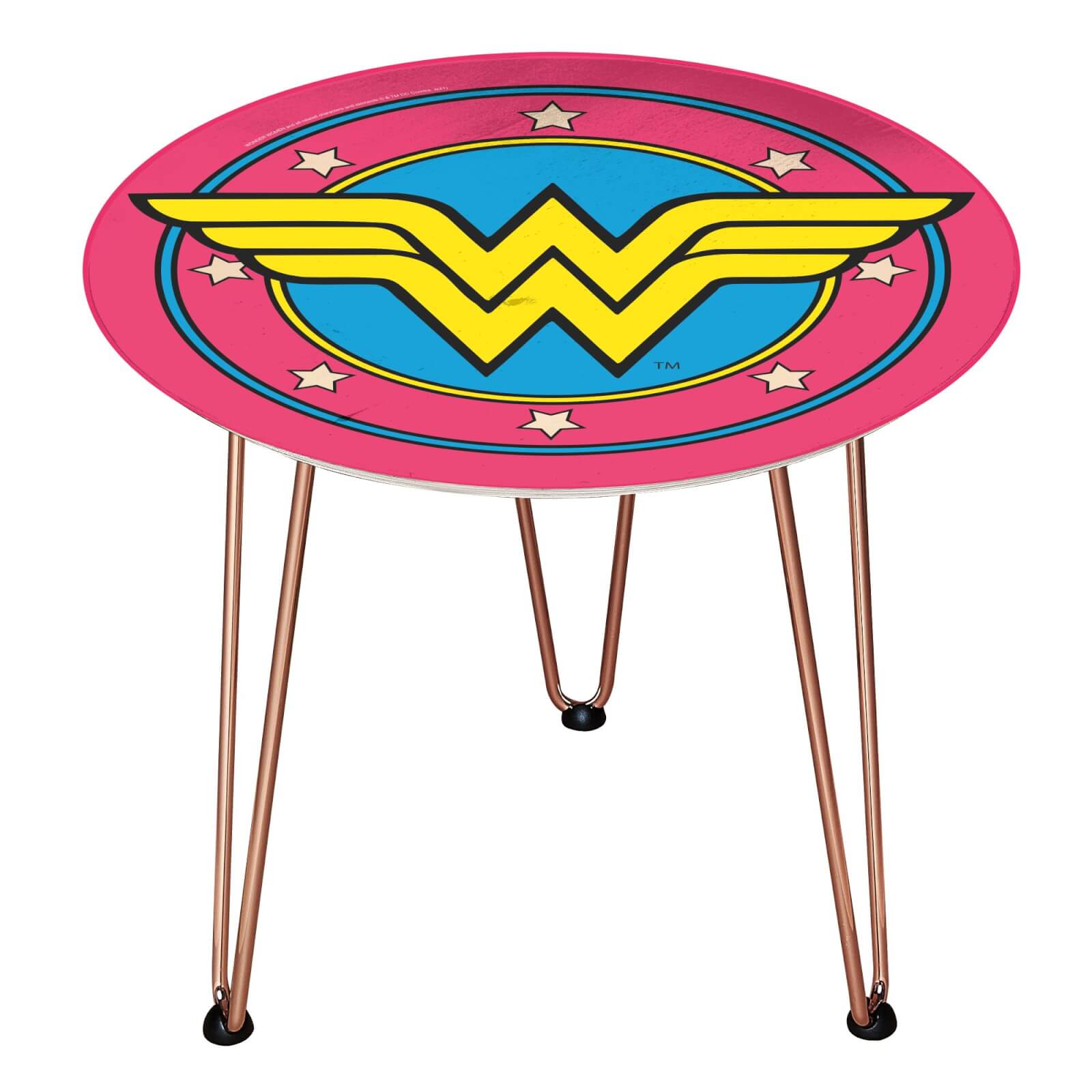Decorsome DC Wonder Woman Wooden Side Table - Rose gold