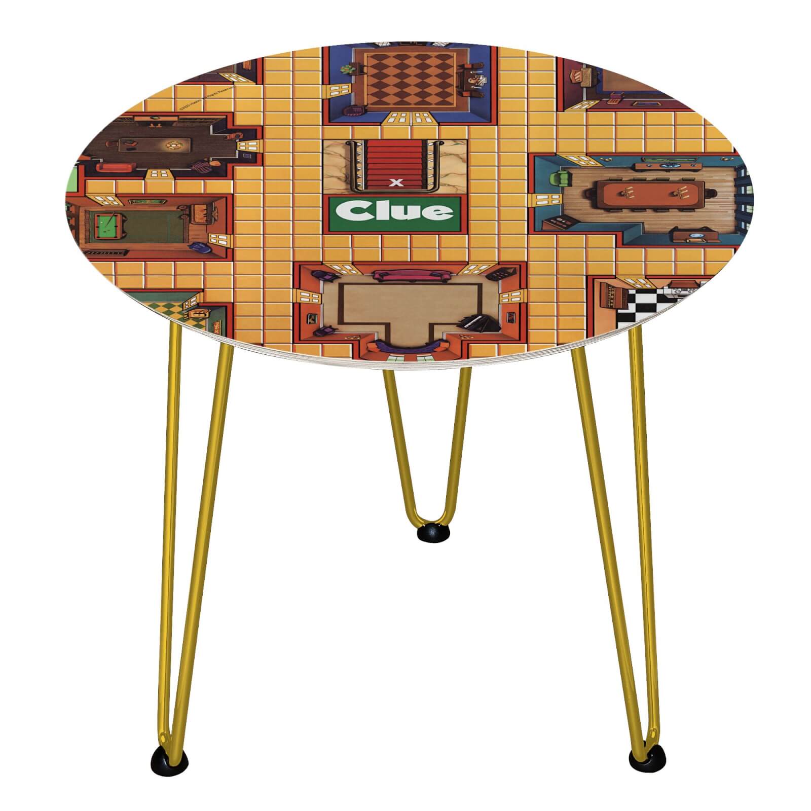 Decorsome Cluedo Wooden Side Table - Gold