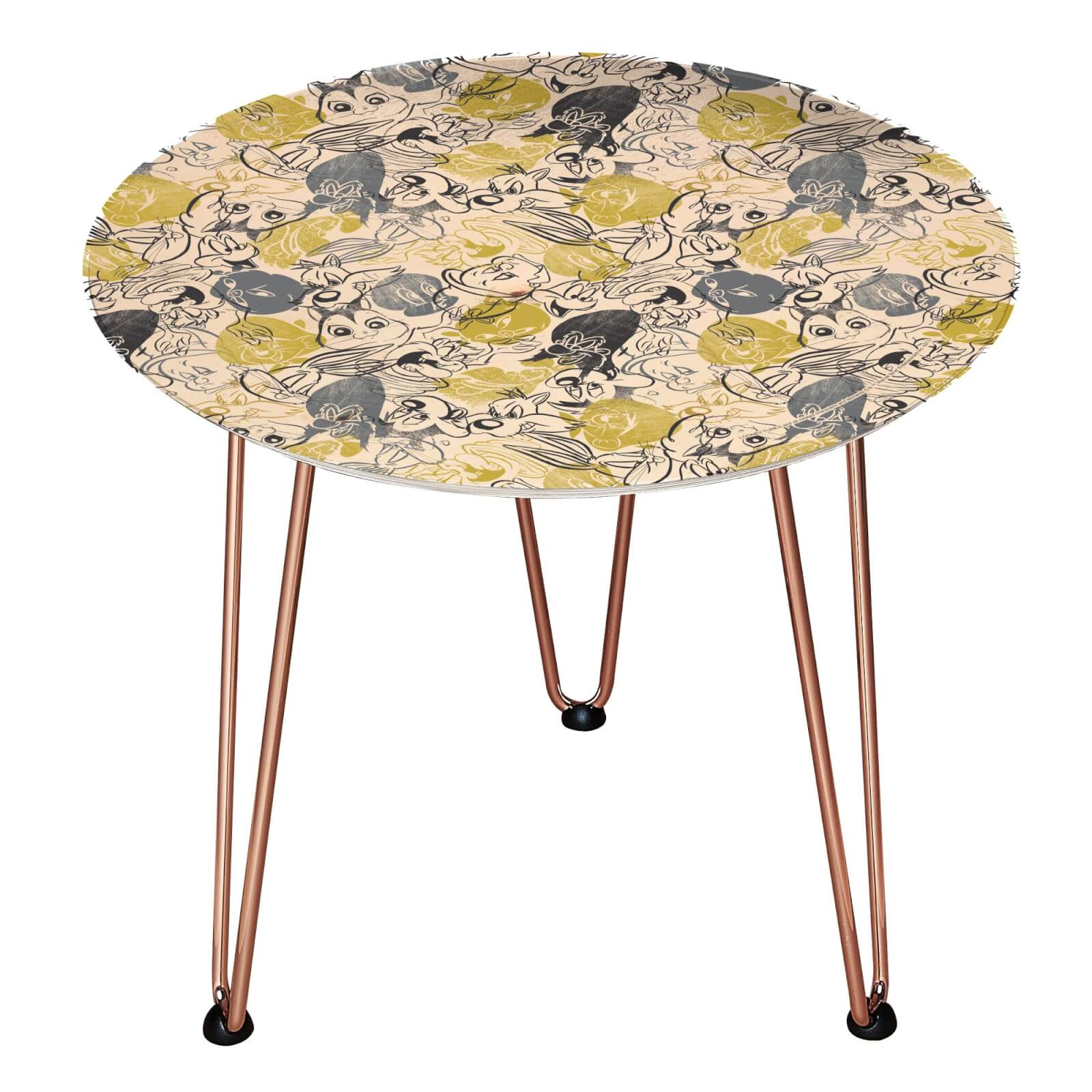 Decorsome Looney Tunes Wooden Side Table - Rose gold