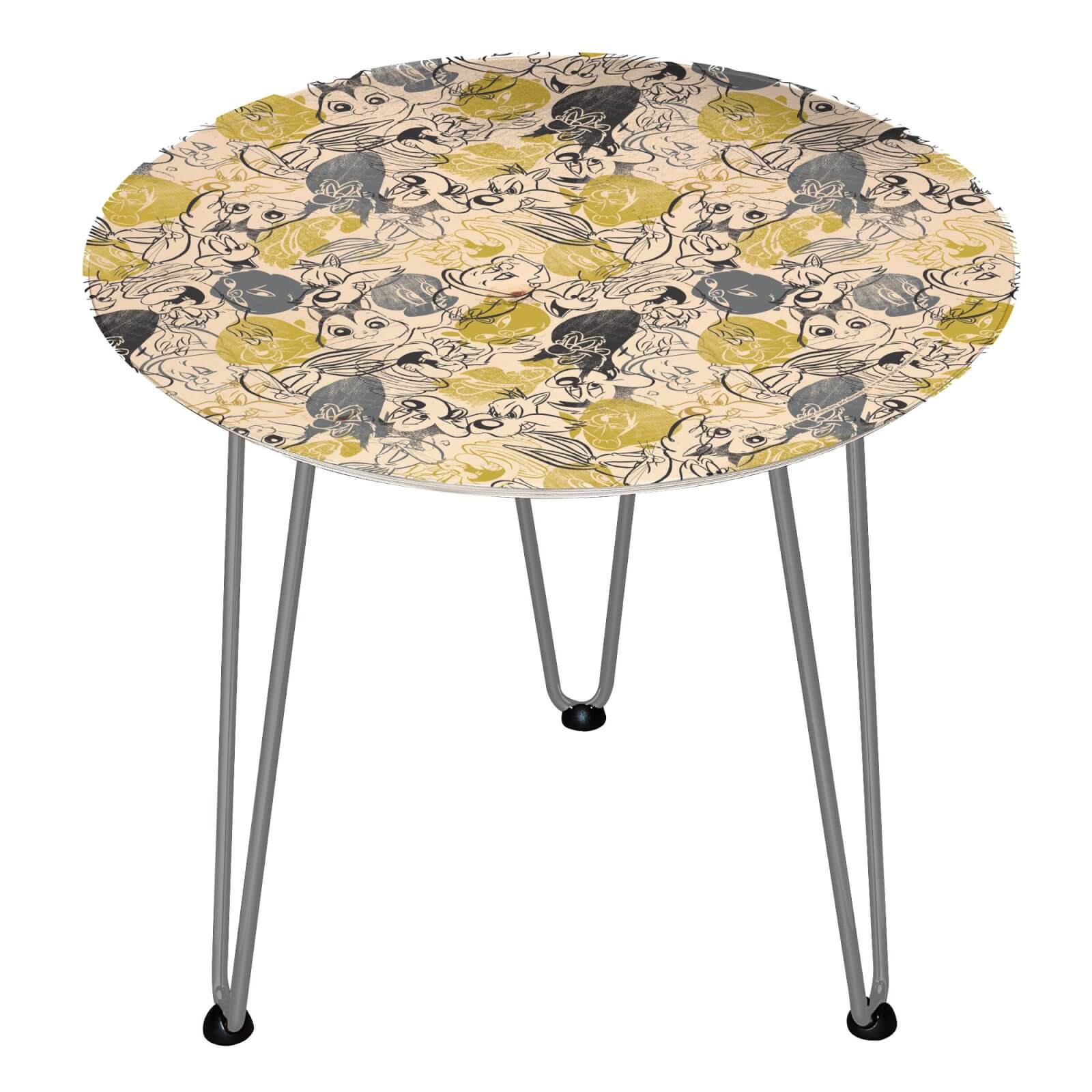 Decorsome Looney Tunes Wooden Side Table - Silver