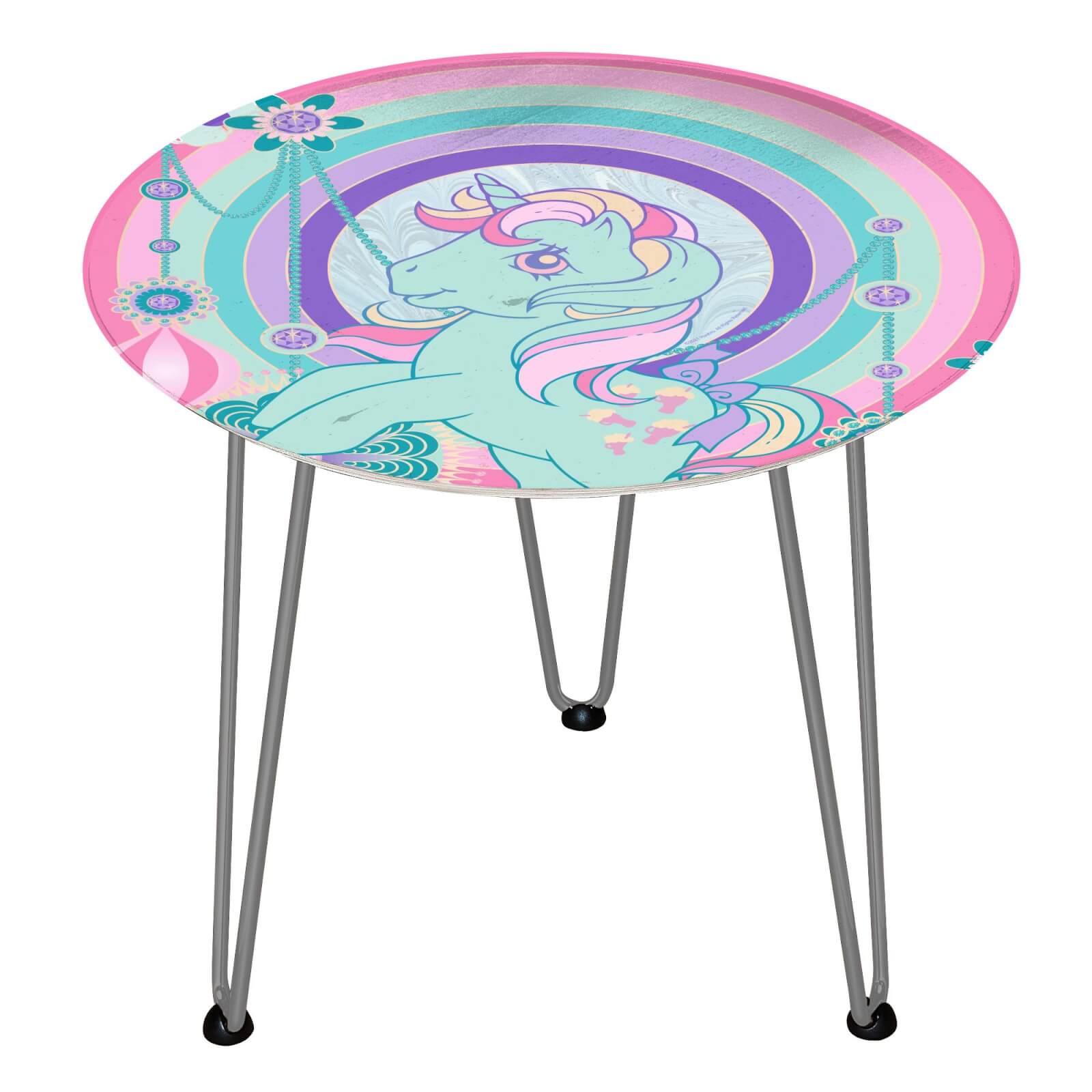 decorsome x my little pony jewels wooden side table - silver