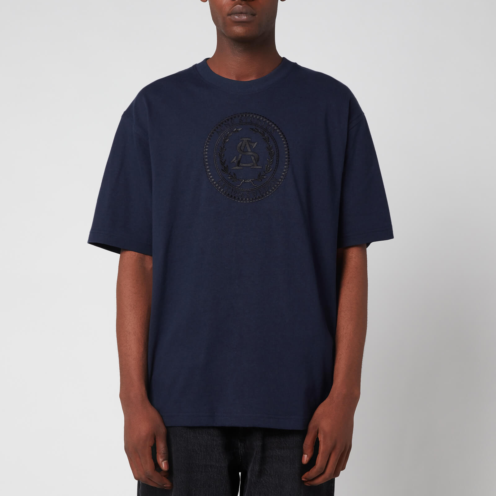 Acne Studios Men's Embroidered Logo T-Shirt - Navy - S