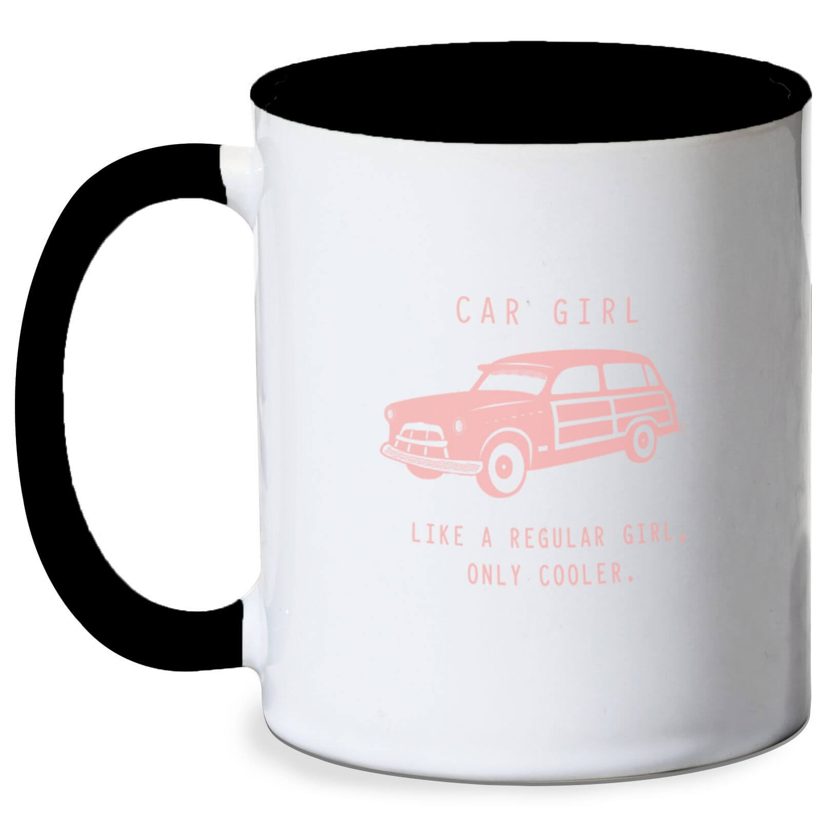 Cool Car Girl Mug - White/Black
