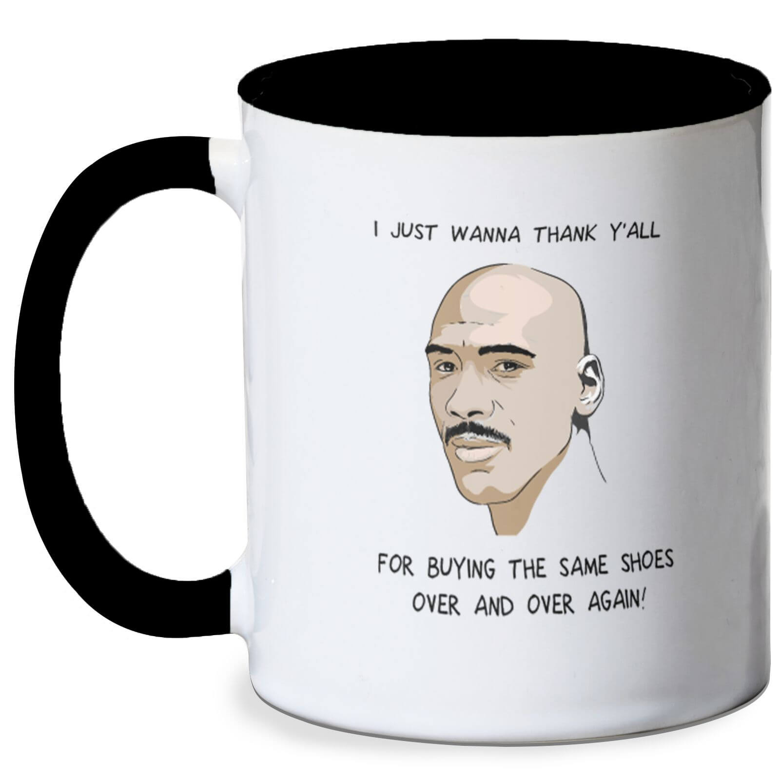 Micheal Jordan Meme Mug - White/Black