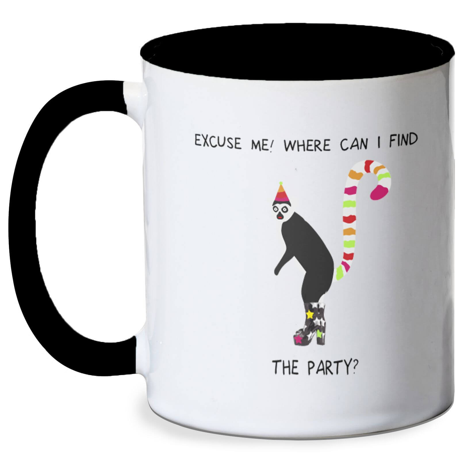 Lemur Meme Mug - White/Black