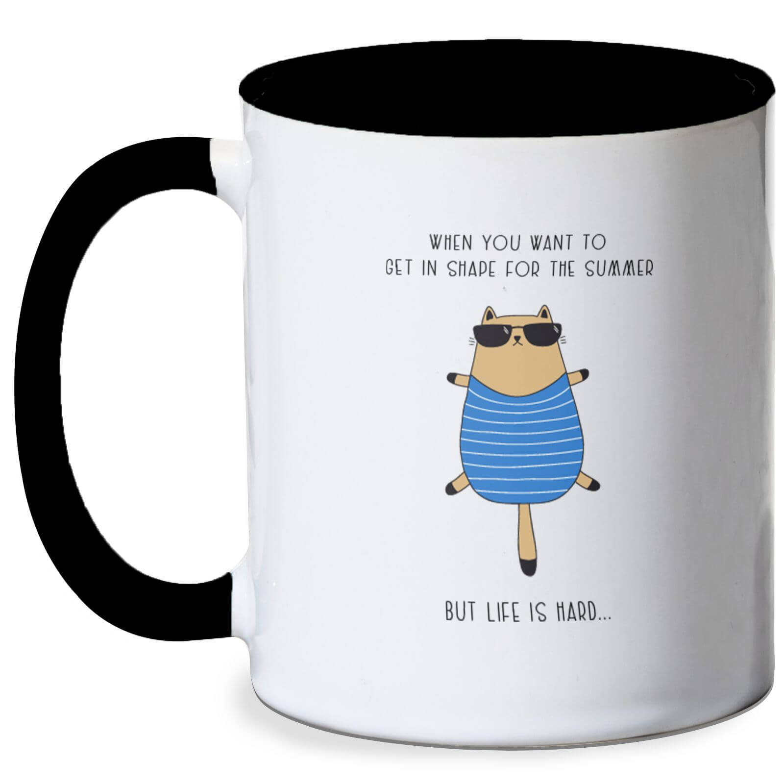 Fat Cat Meme Mug - White/Black