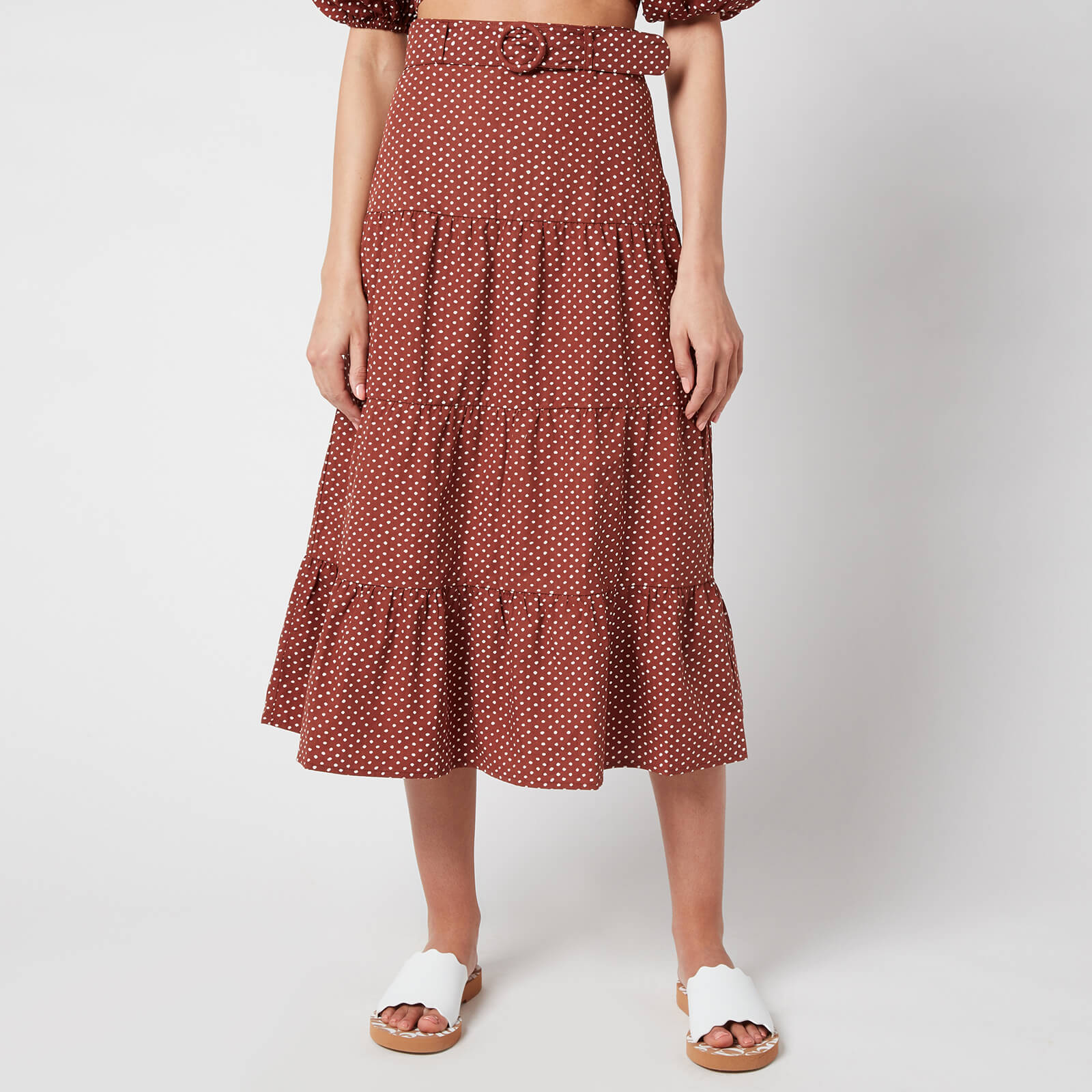 Faithfull The Brand Women's Farida Midi Skirt - Bonnie Dot Print - L
