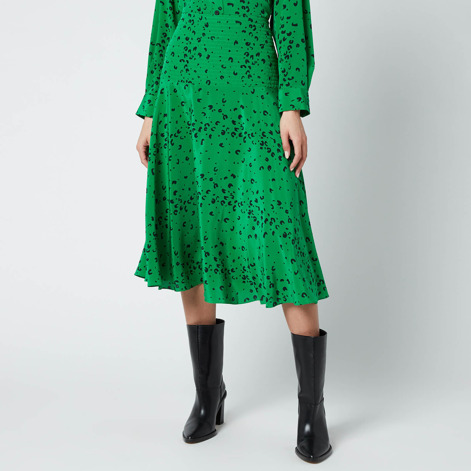 KENZO Women's Printed Midi Fluid Skirt - Green - EU 41/UK 12