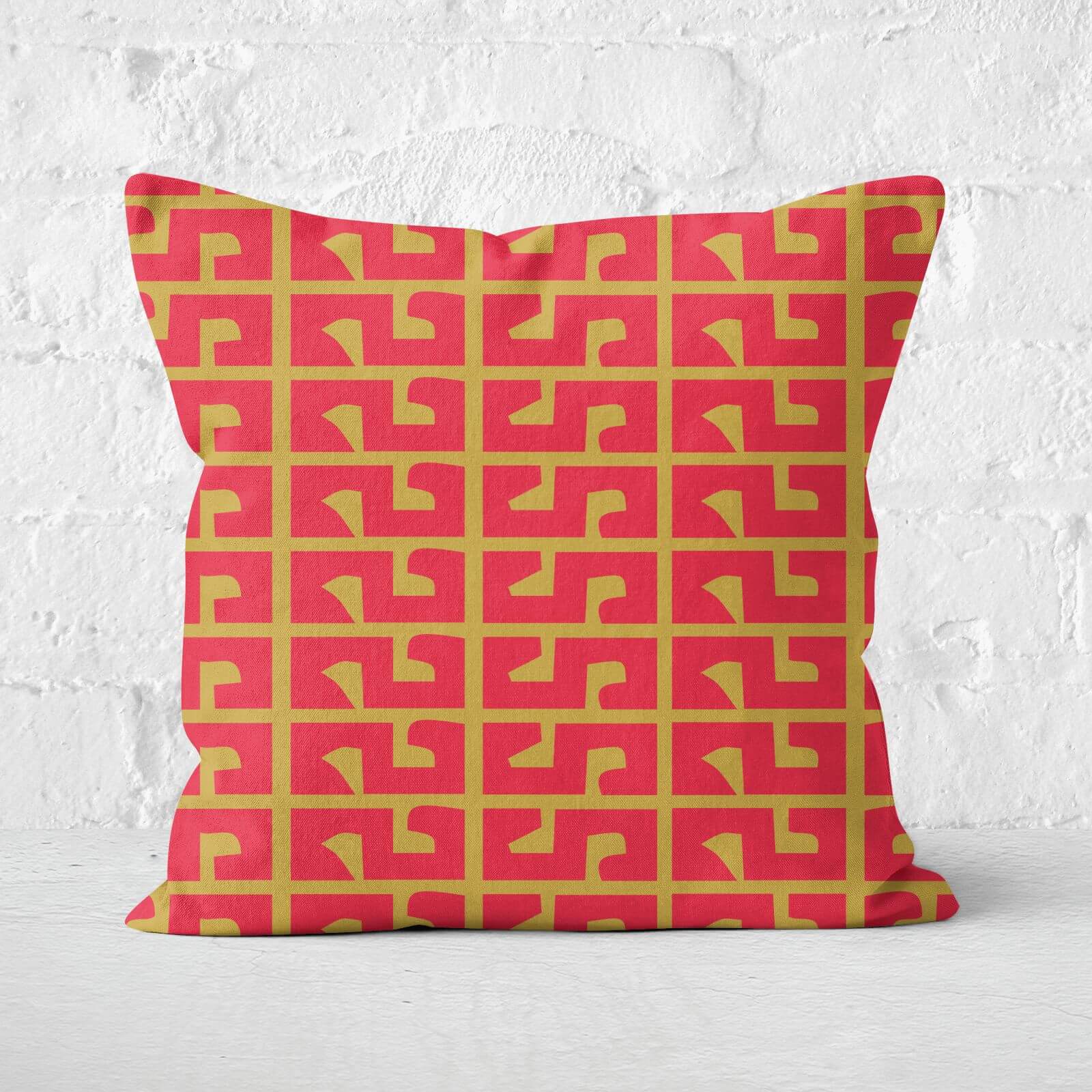 Chinese New Year Pattern Square Cushion - 60x60cm - Soft Touch