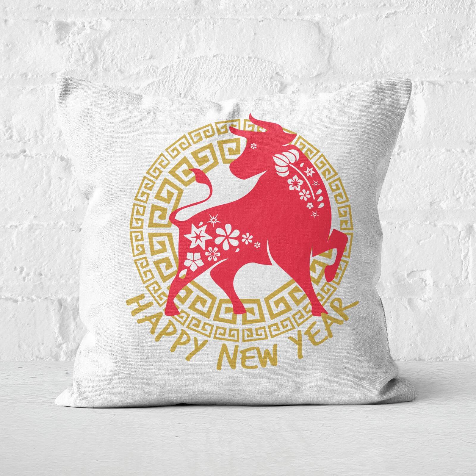 Happy New Year Square Cushion - 60x60cm - Soft Touch