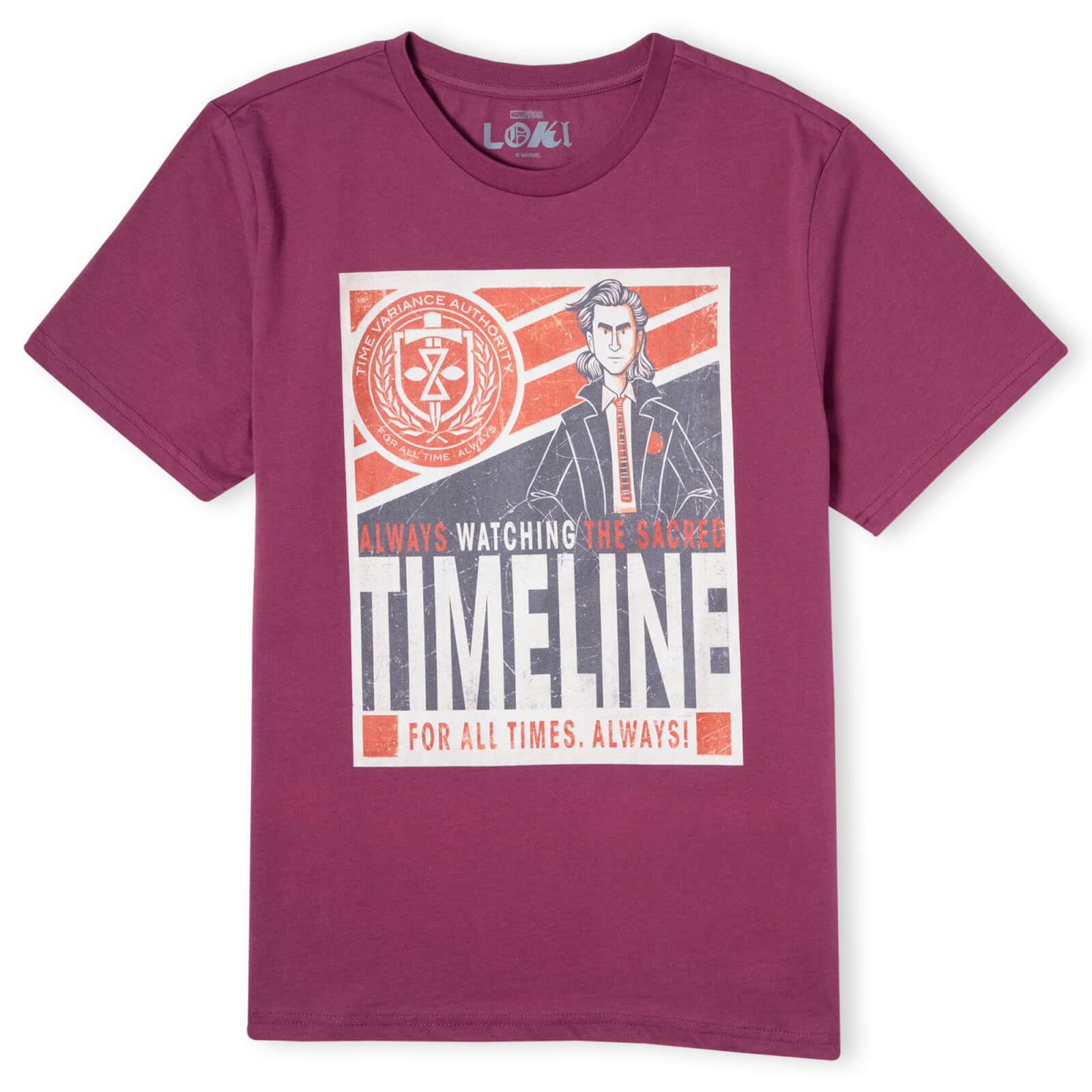 Marvel Timeline Men's T-Shirt - Burgundy - Xs