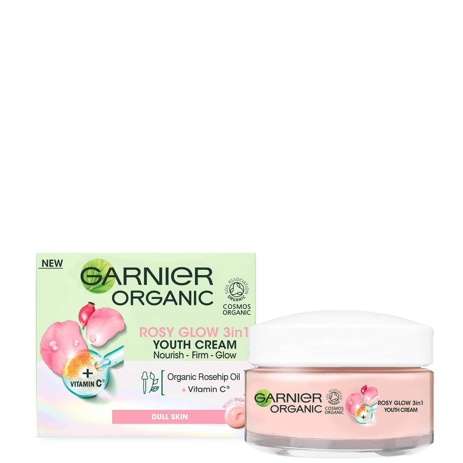 Image of Garnier Organic Rosy Glow 3-in-1 Youth Cream 50ml
