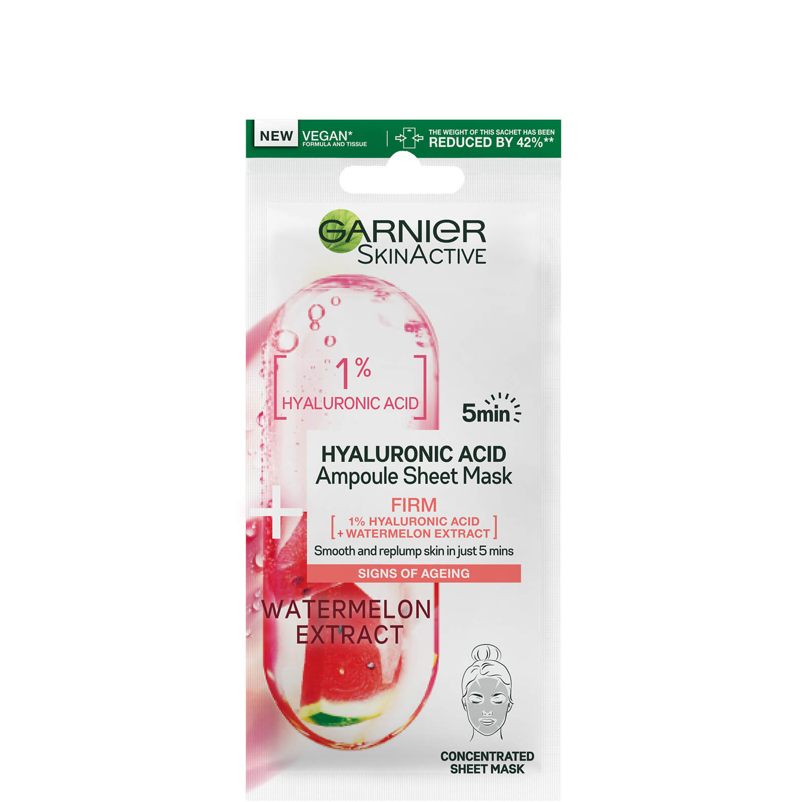 Garnier SkinActive Firming Ampoule Sheet Mask - Watermelon and 1% Hyaluronic Acid 15g product