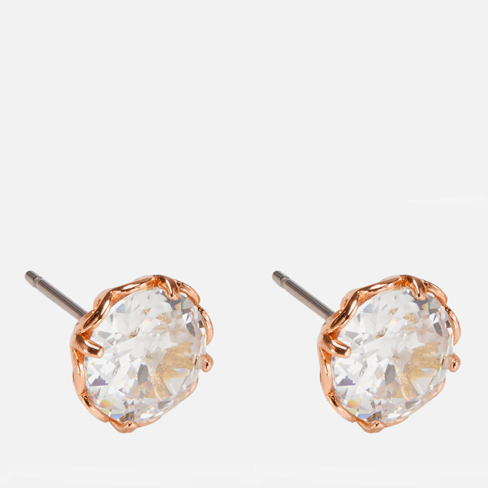 Image of Kate Spade New York Women's Round Earrings - Clear/Rose Gold