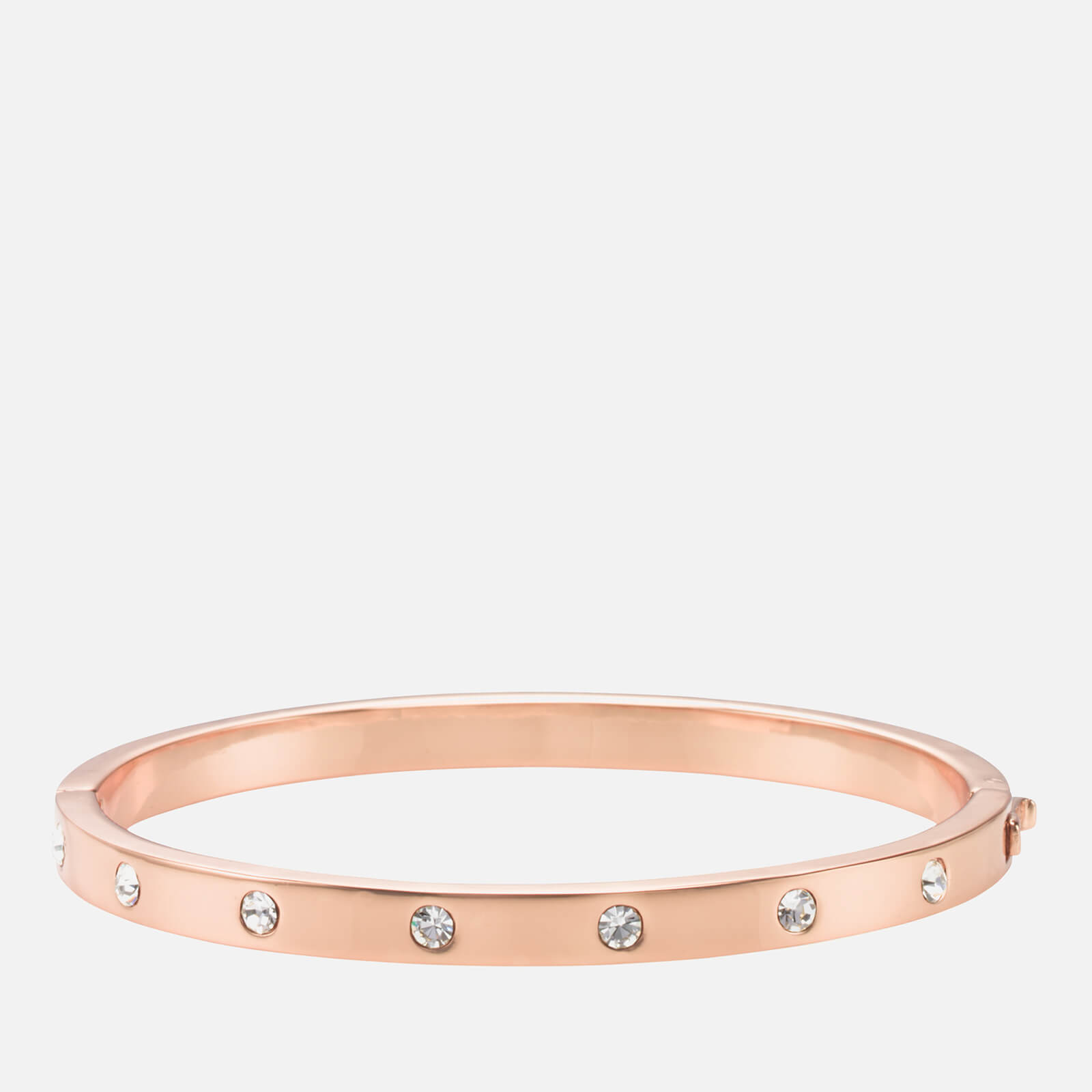 Image of Kate Spade New York Women's Metal Stone Hinged Bangle - Clear/Rose Gold