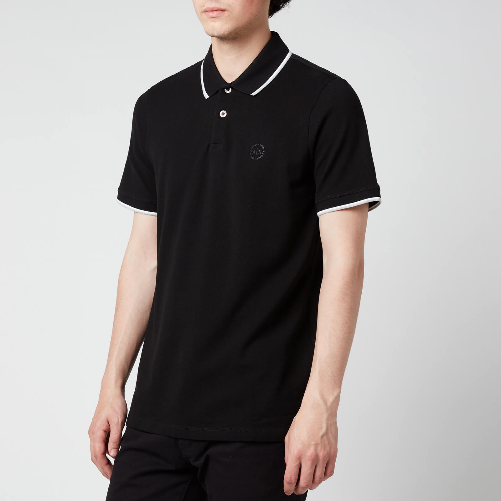 Armani Exchange Men's Tipped Polo Shirt - Black - S