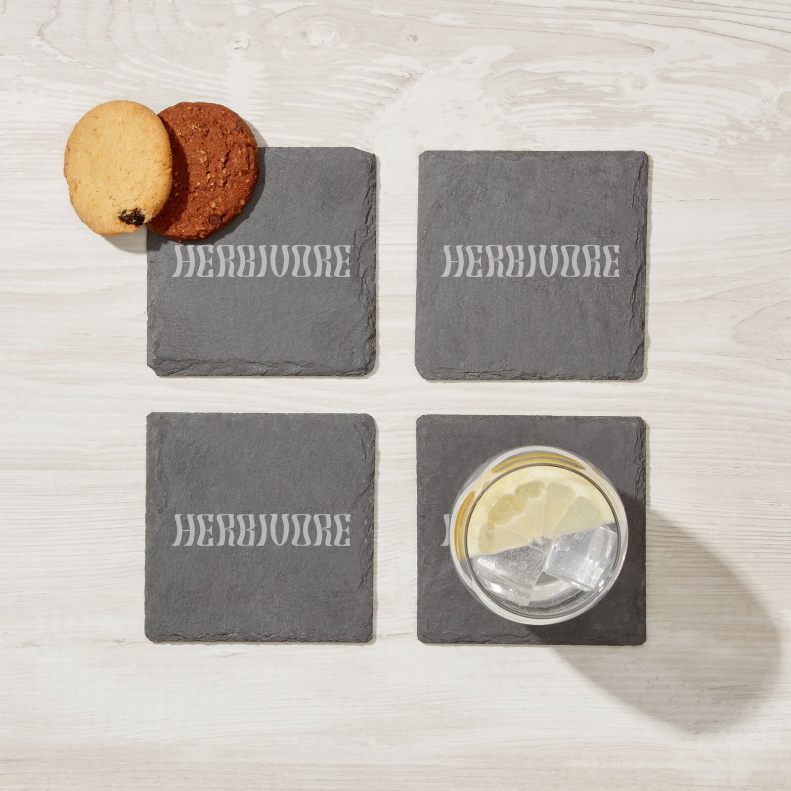 Vegan Collection 2020 Herbivore Engraved Slate Coaster Set
