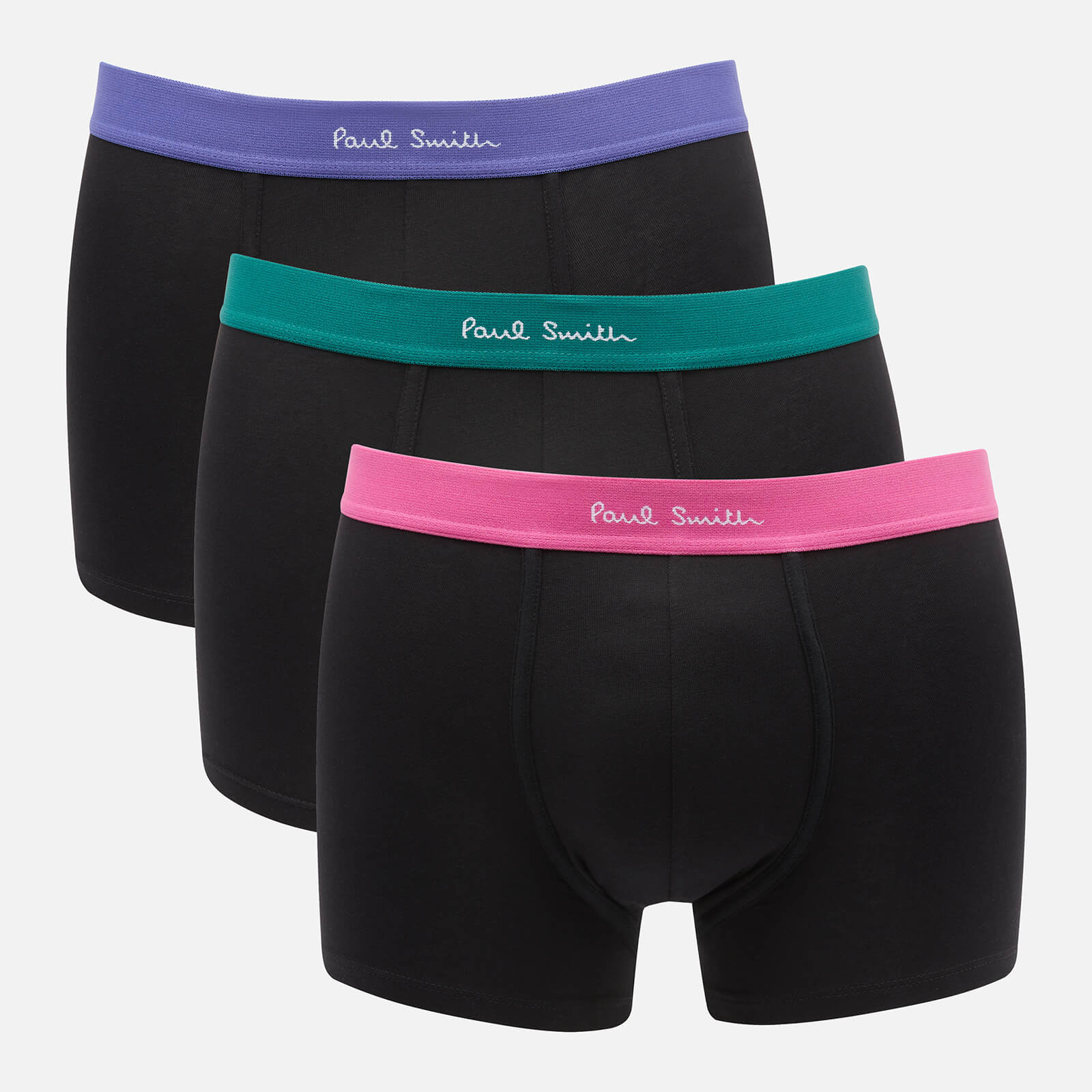 PS Paul Smith Men's 3-Pack Contrast Waistband Trunks - Blue/Pink/Green - S