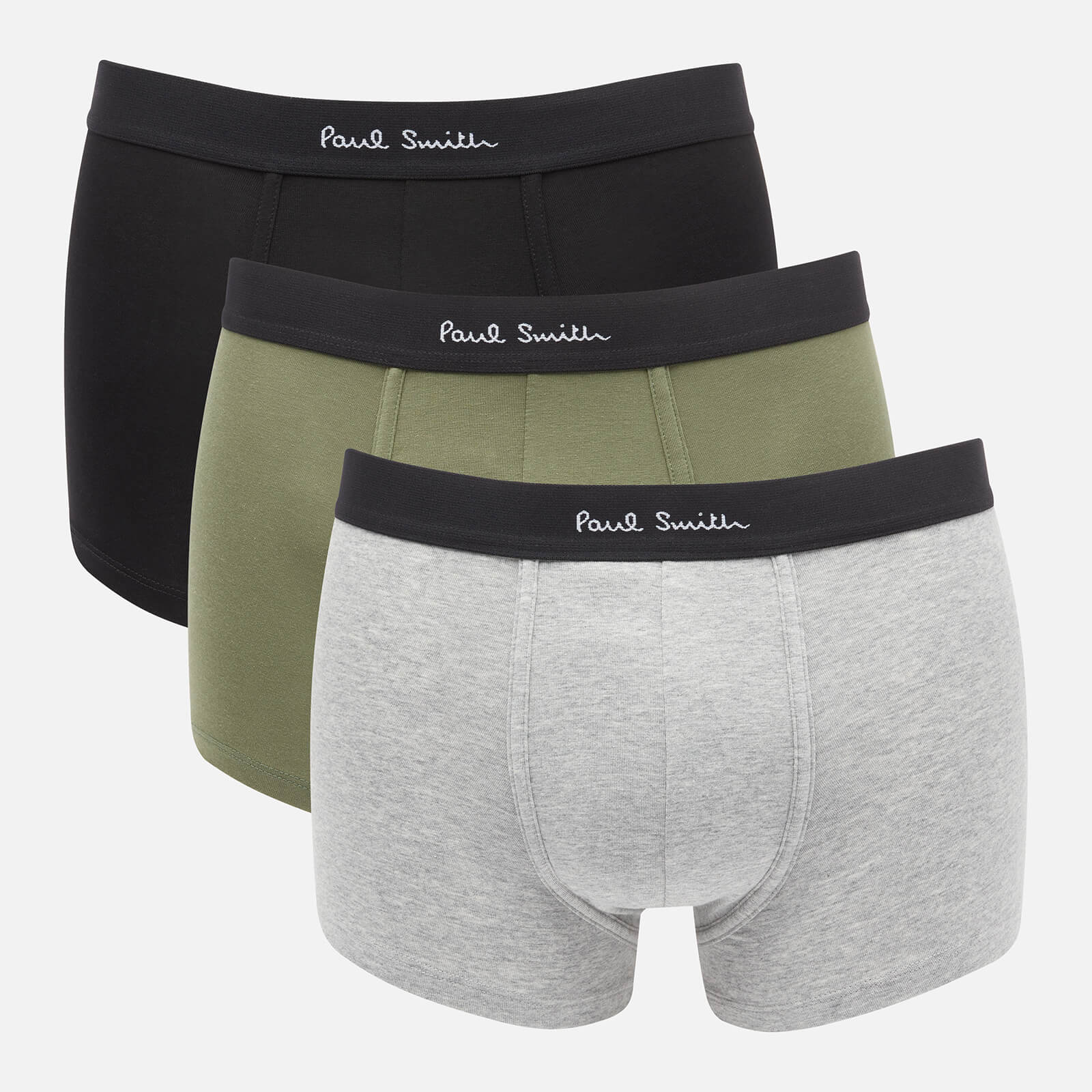 PS Paul Smith Men's 3-Pack Trunks - Black/Khaki/Grey Melange - S