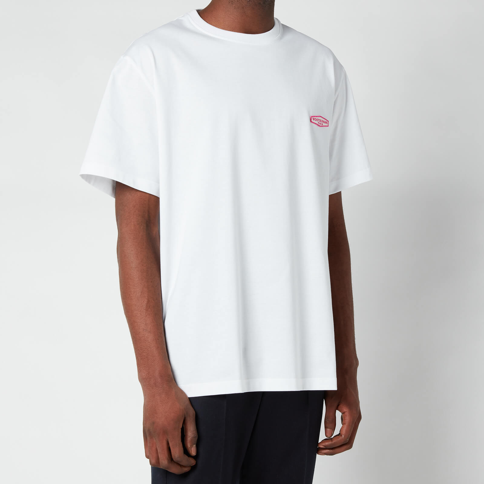 Wooyoungmi Men's Basic Back Logo T-Shirt - White/Pink - 50/L