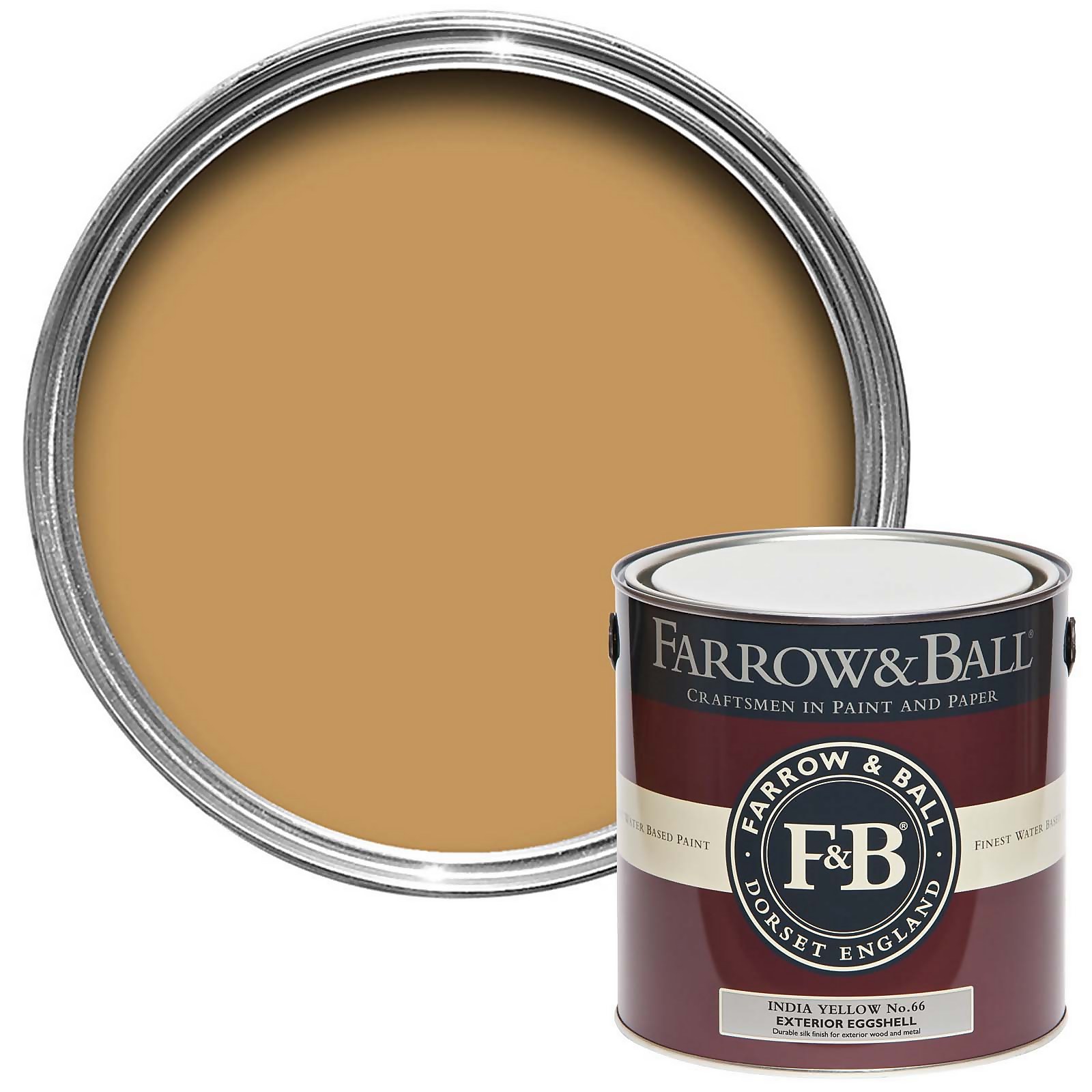 Farrow & Ball Exterior Eggshell Paint India Yellow No.66 - 2.5L