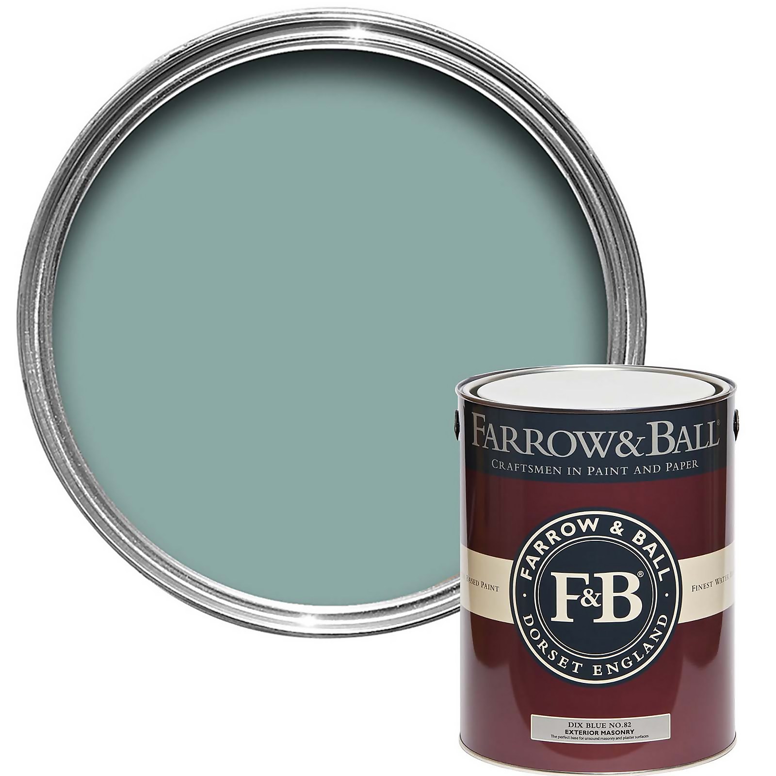Farrow & Ball Exterior Masonry Paint Dix Blue No.82 - 5L