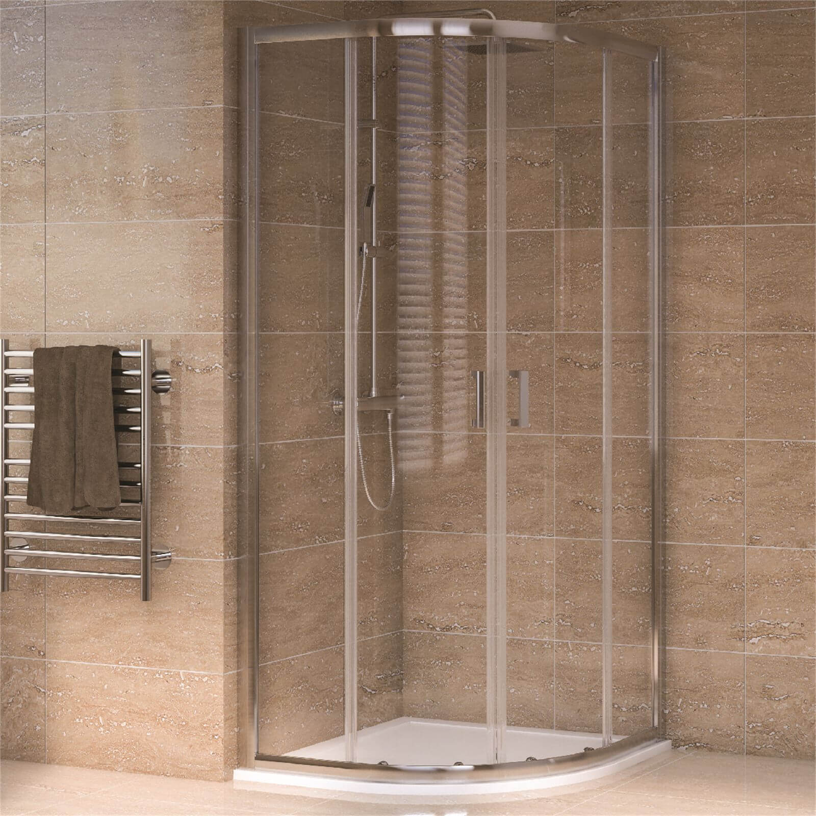 Photo of Aqualux Quadrant 800 X 800mm Shower Enclosure And Tray Package