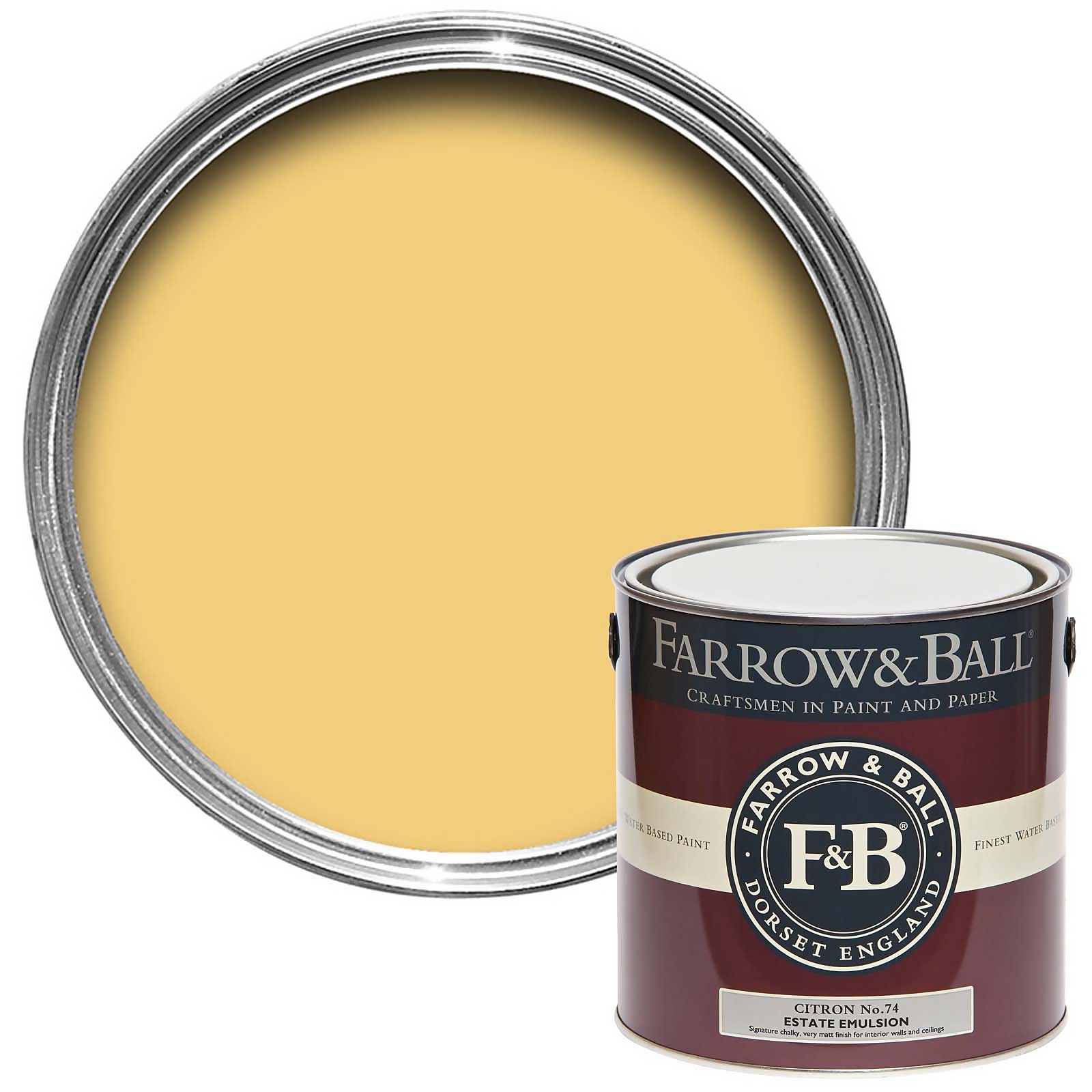 Farrow & Ball Estate Matt Emulsion Paint No.74 Citron No.74 - 2.5L