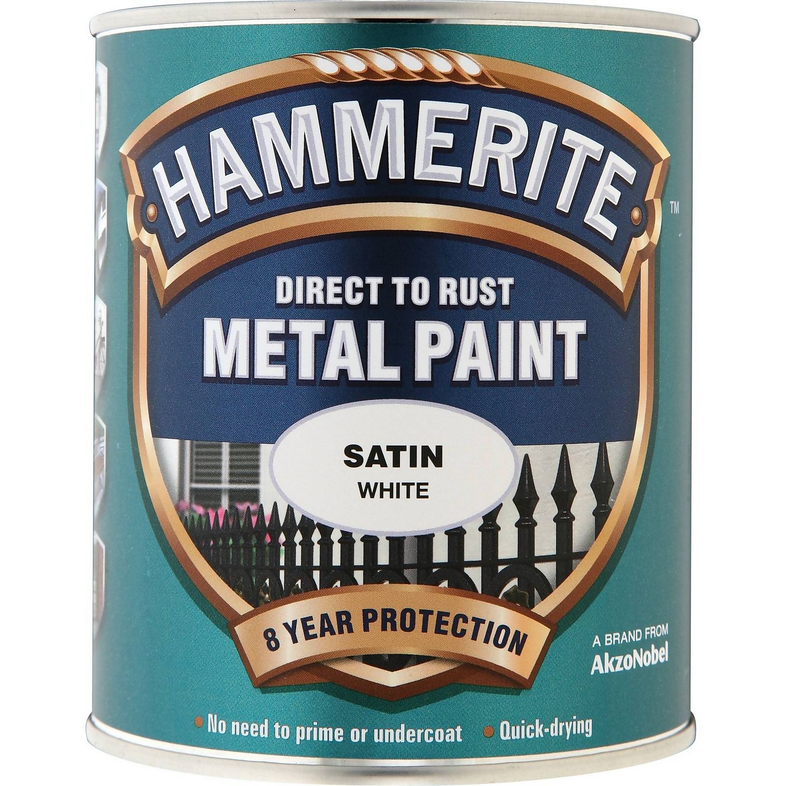 Hammerite Direct To Rust Satin White Metal Paint - 750ml